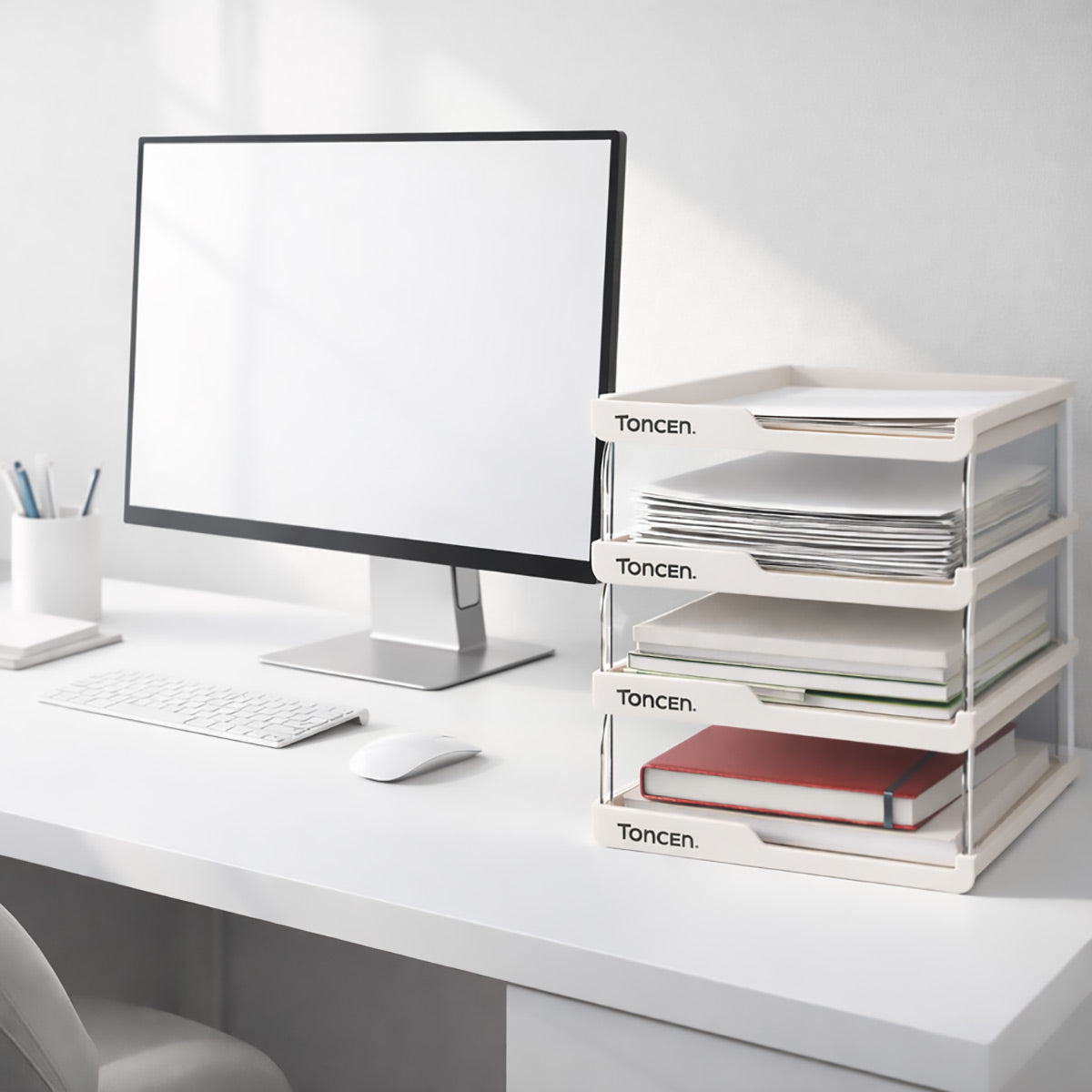 Stackable Desktop File Tray Organiser for A4 Documents