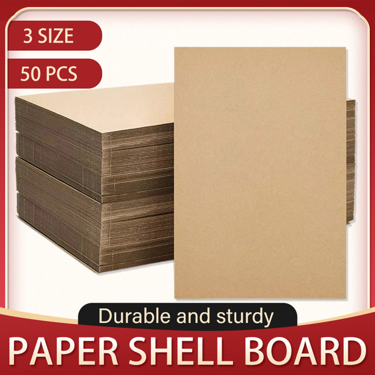 50pcs Corrugated Cardboard Sheets Assorted Sizes Inserts