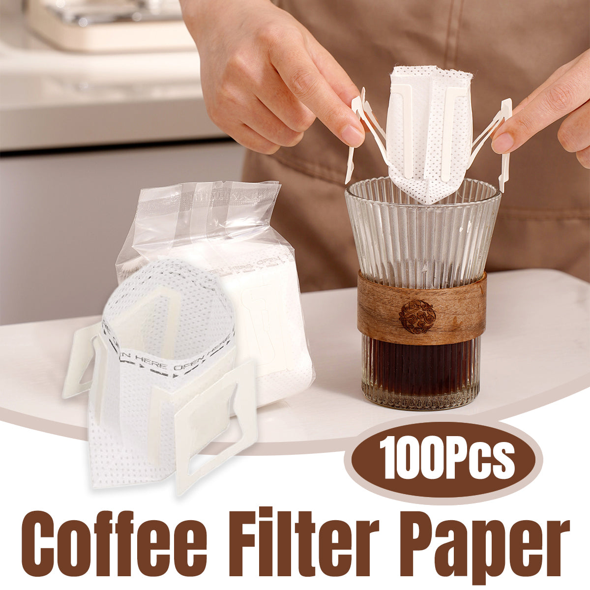 100pcs Hanging Ear Coffee Filter Drip Bags
