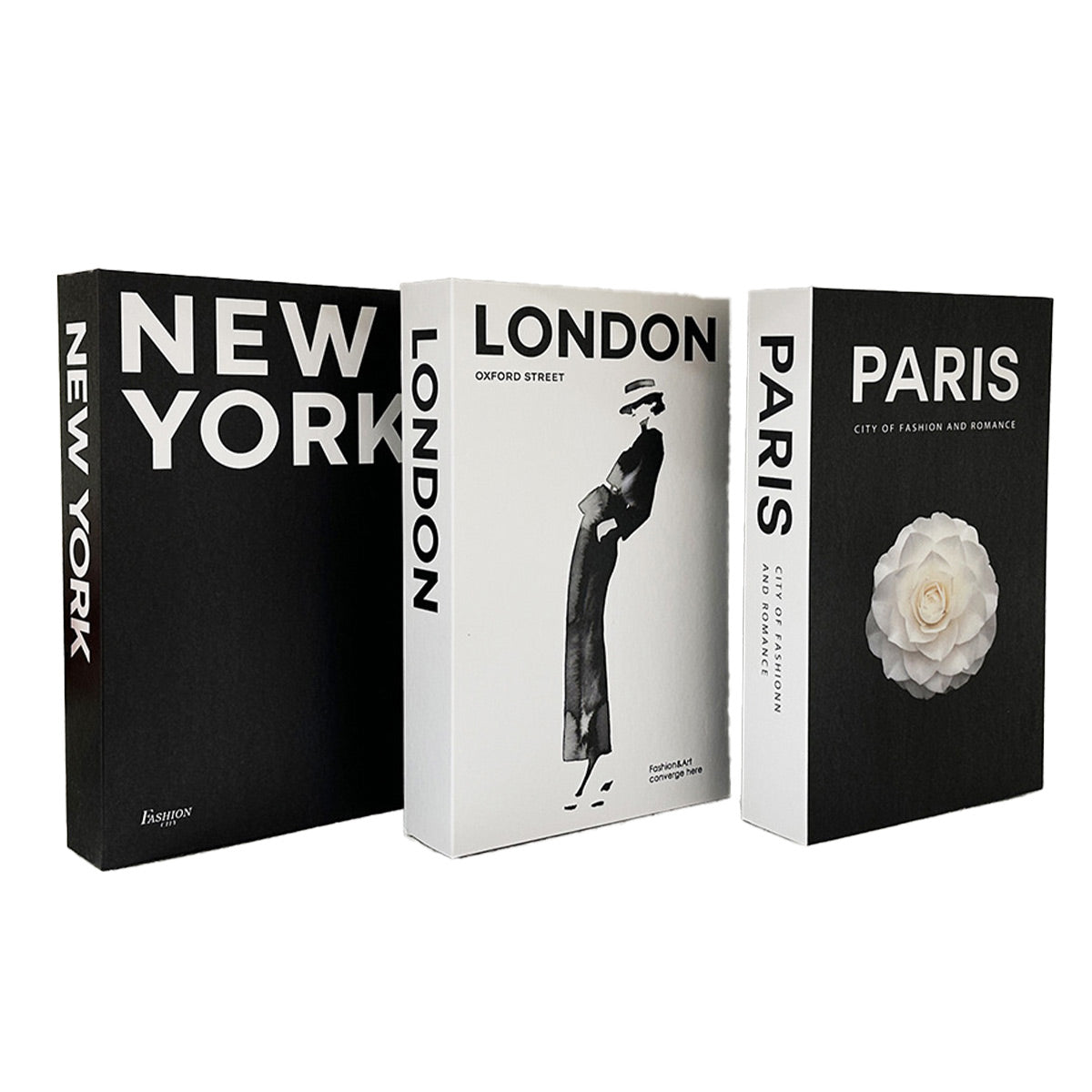 3 Pcs Foldable Fake Books Set with City Theme