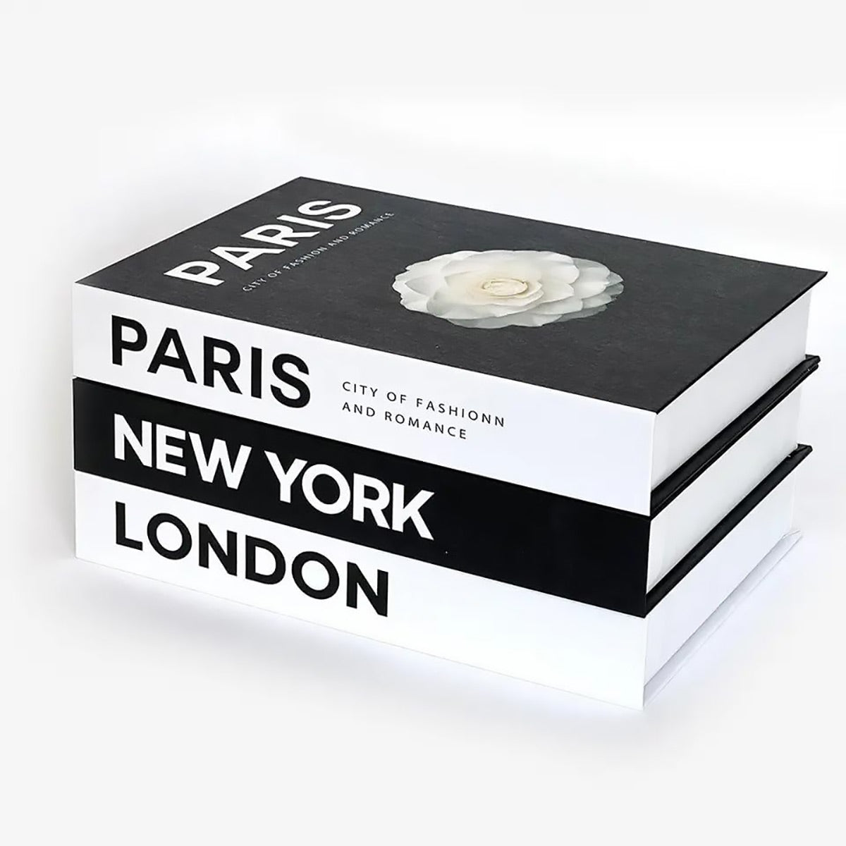3 Pcs Foldable Fake Books Set with City Theme