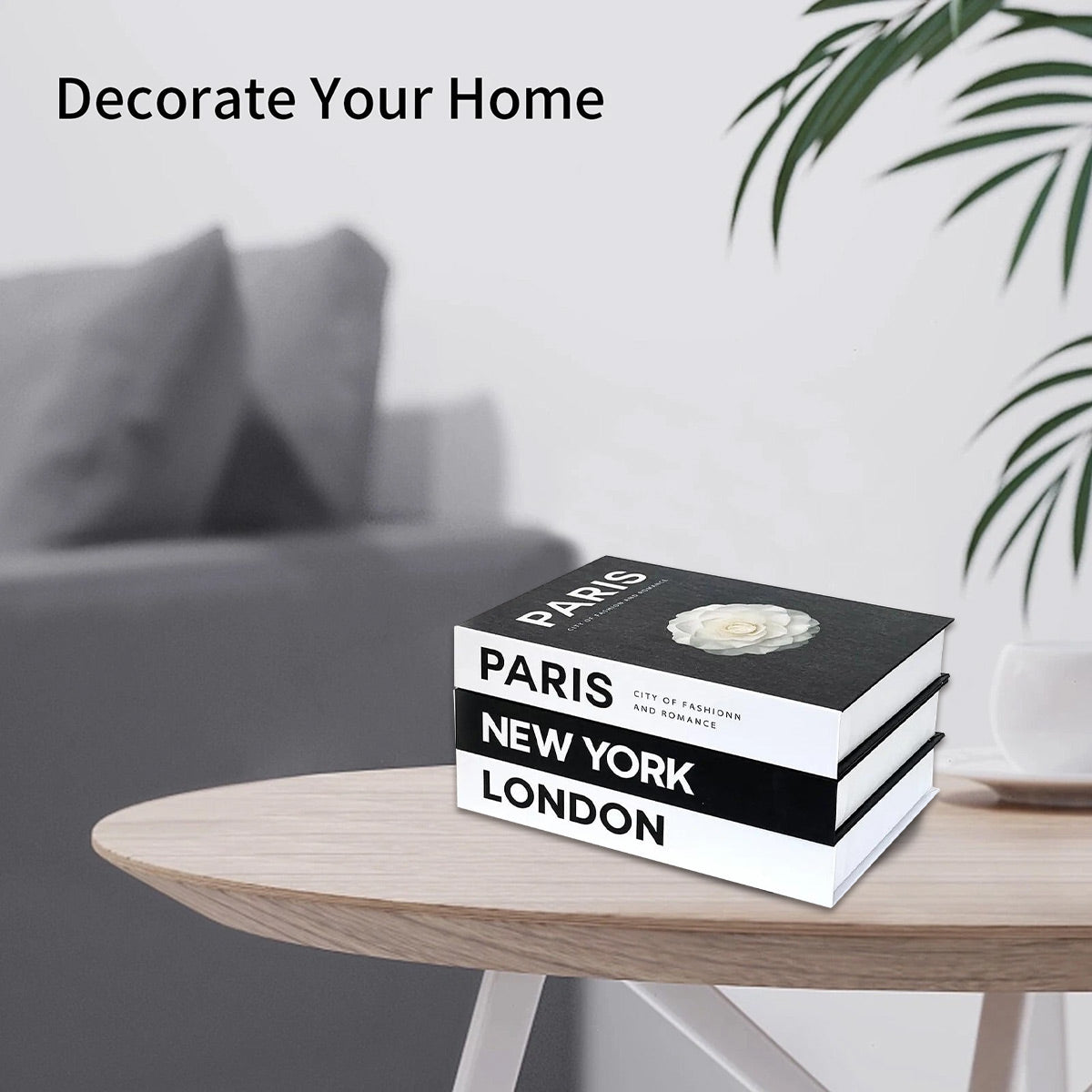 3 Pcs Foldable Fake Books Set with City Theme