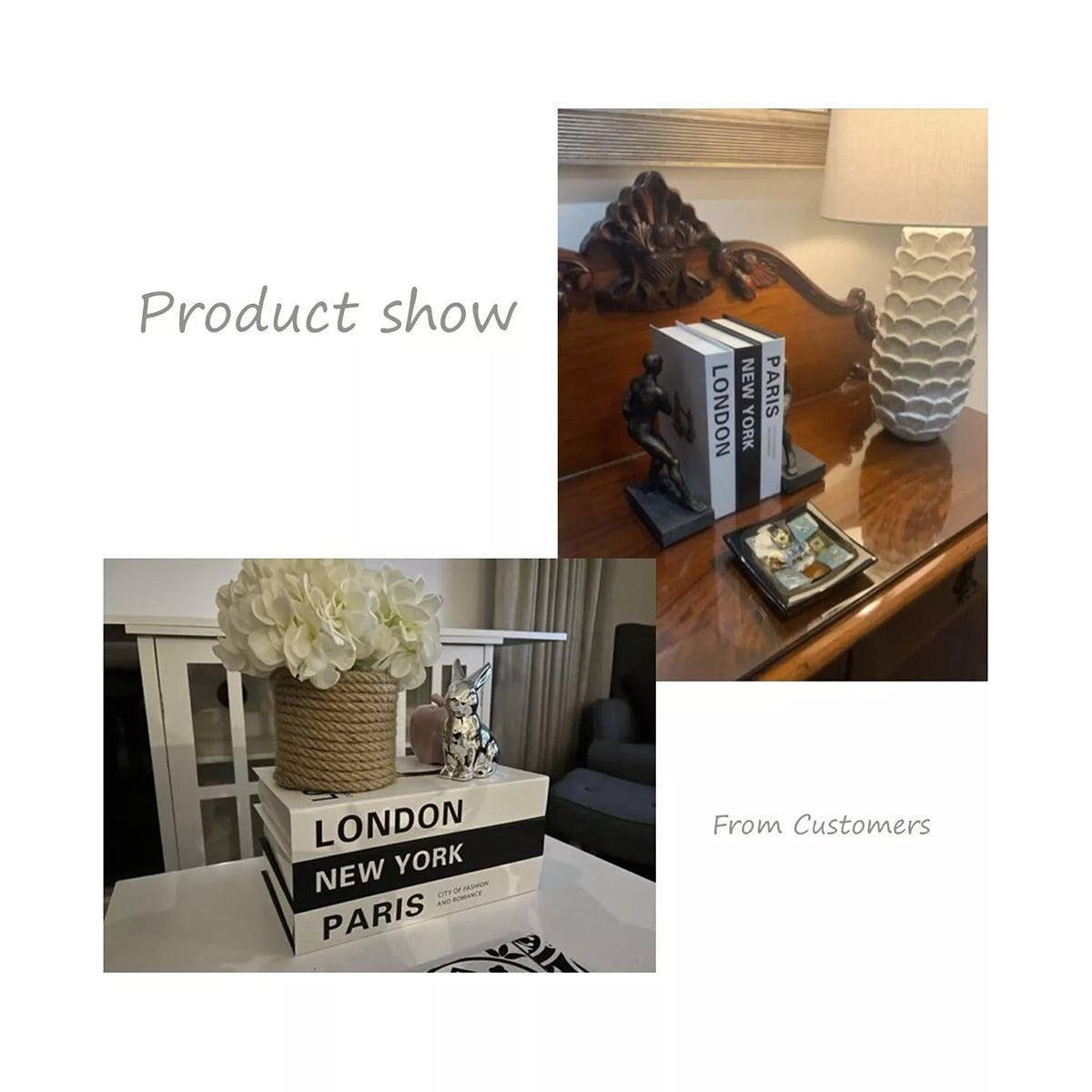 3 Pcs Foldable Fake Books Set with City Theme