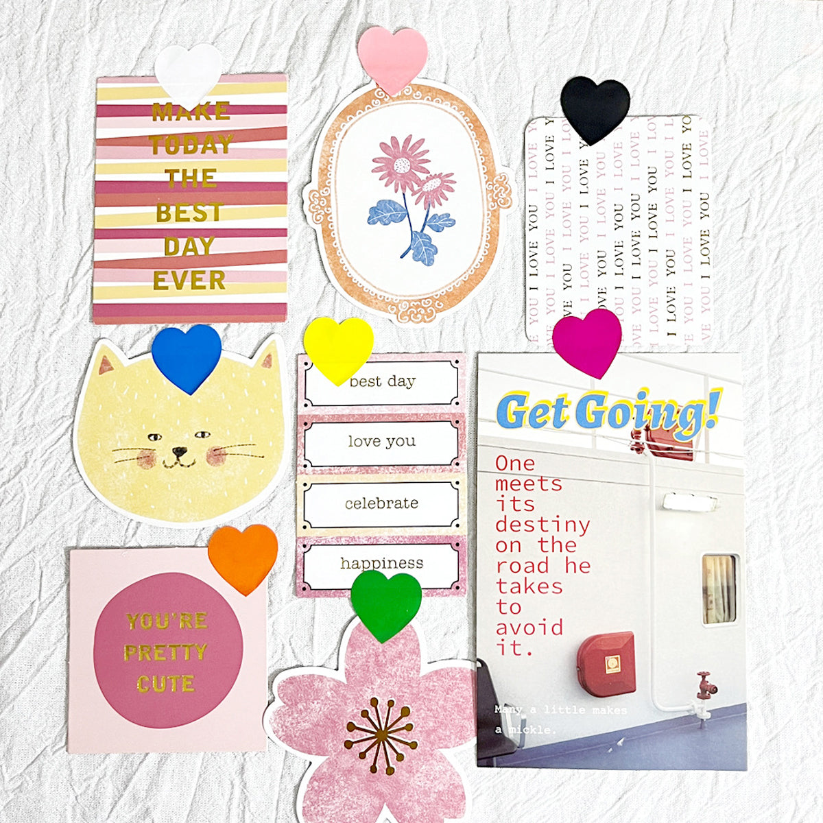 8 Rolls Heart Stickers 500 Pcs Self-Adhesive Labels