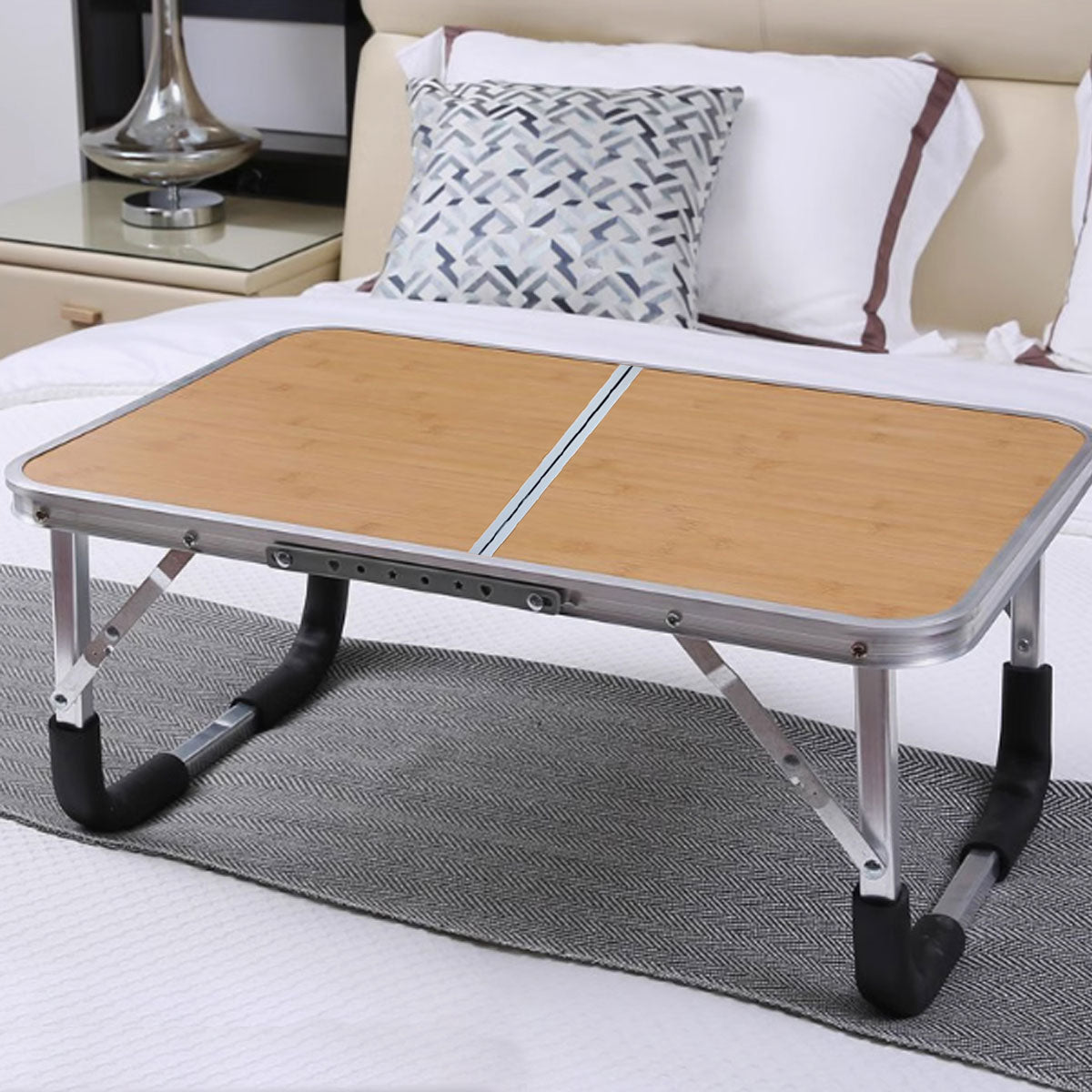 Aluminium Folding Laptop Table Portable Bed Desk with Stable Frame
