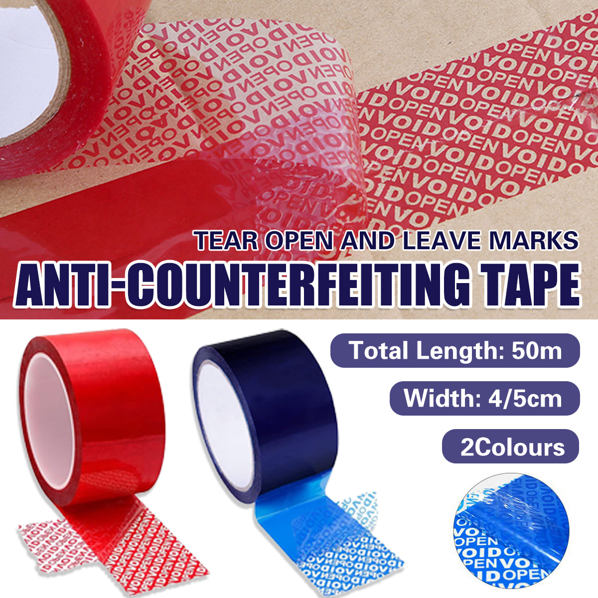 Anti-Counterfeiting VOID Tape for Box Sealing