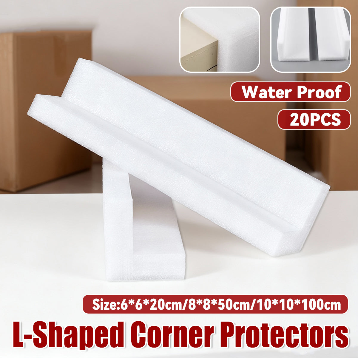 20pcs L-Shape EPE Foam Corner Protectors