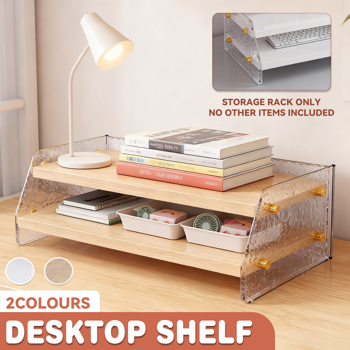 Acrylic Double-Layer Desktop Organiser for Monitor