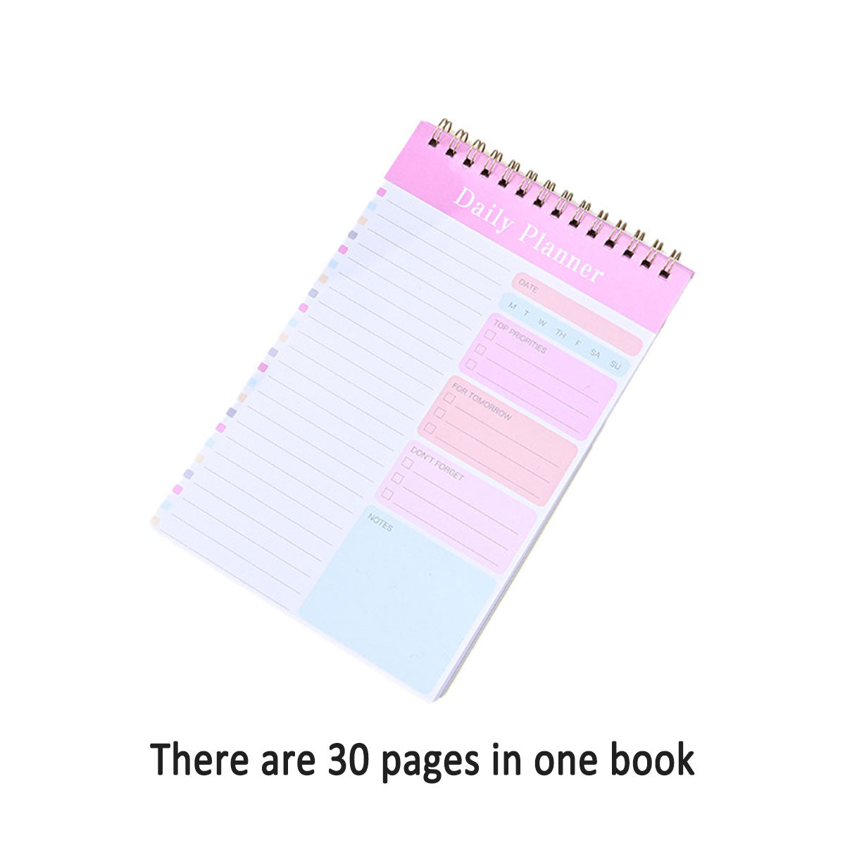 20 Pcs Spiral Week Planner Notebooks 30 Pages Pastel Colours