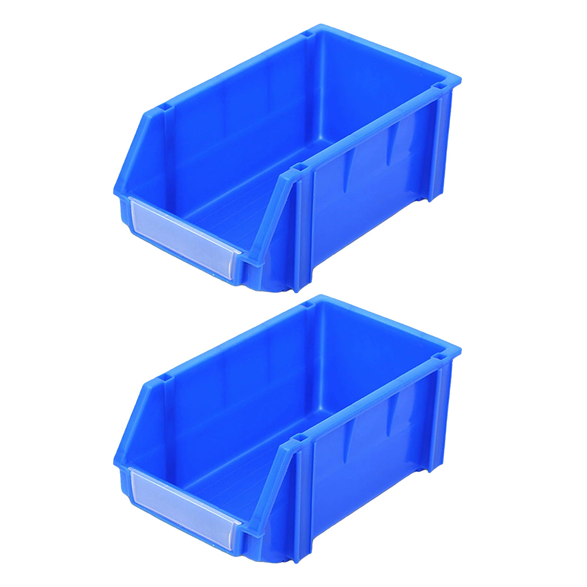 2pcs Slanted PE Storage Box with Label Clip