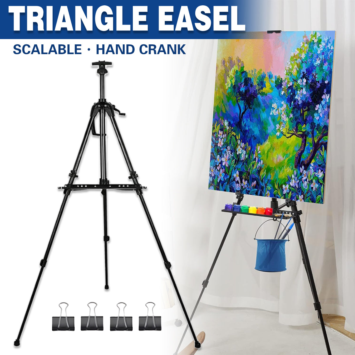 Portable Metal Artist Easel Adjustable Tripod Display Stand