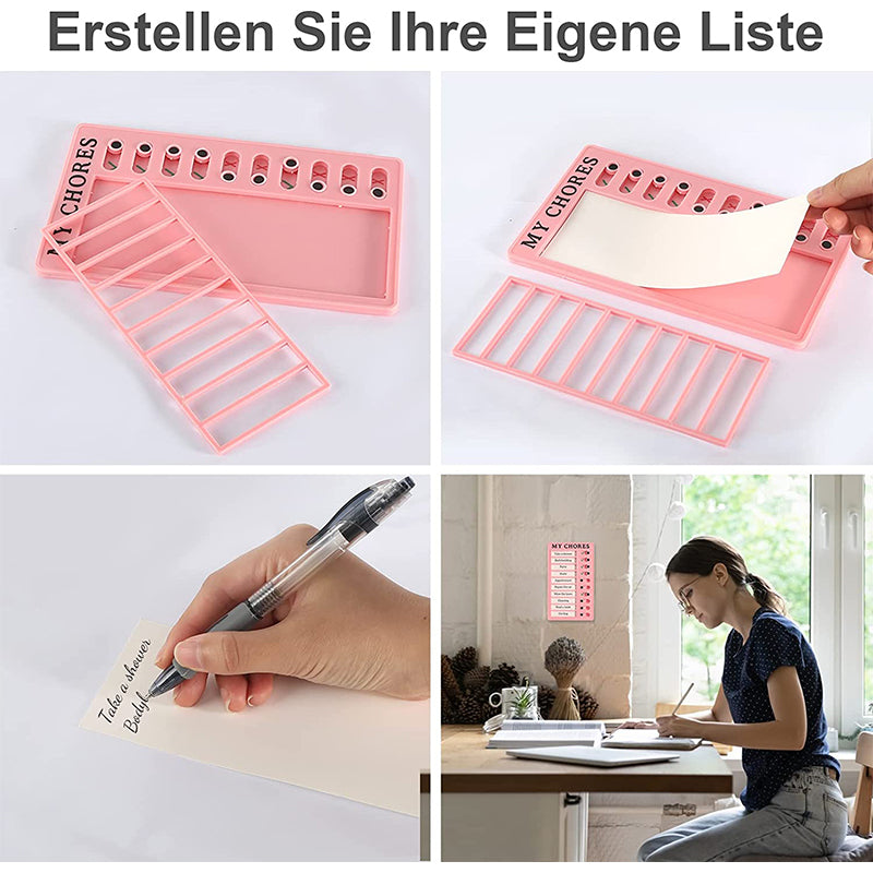 Memo Plastic Board with Slider Checklist for Home or Office