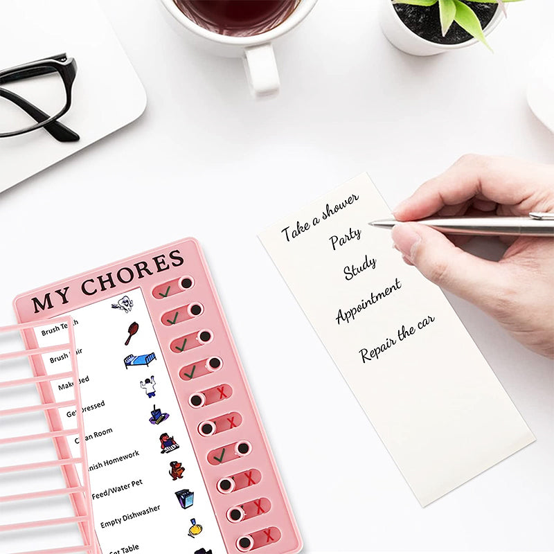 Memo Plastic Board with Slider Checklist for Home or Office