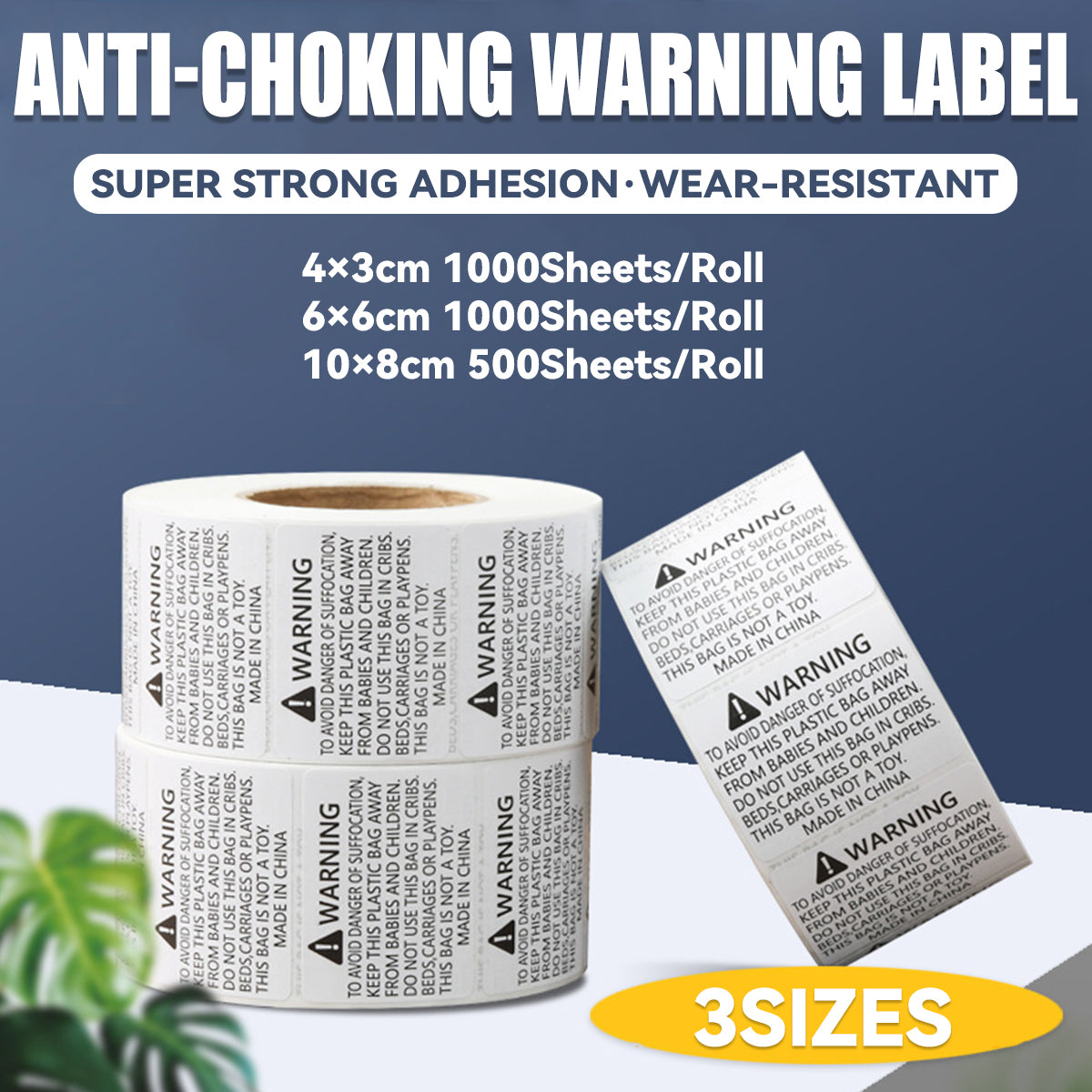 Anti-Choking Warning Labels for Plastic Bags