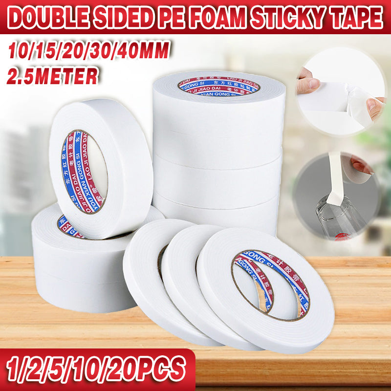 Double-Sided PE Foam Mounting Tape 2.5m White 2.5mm