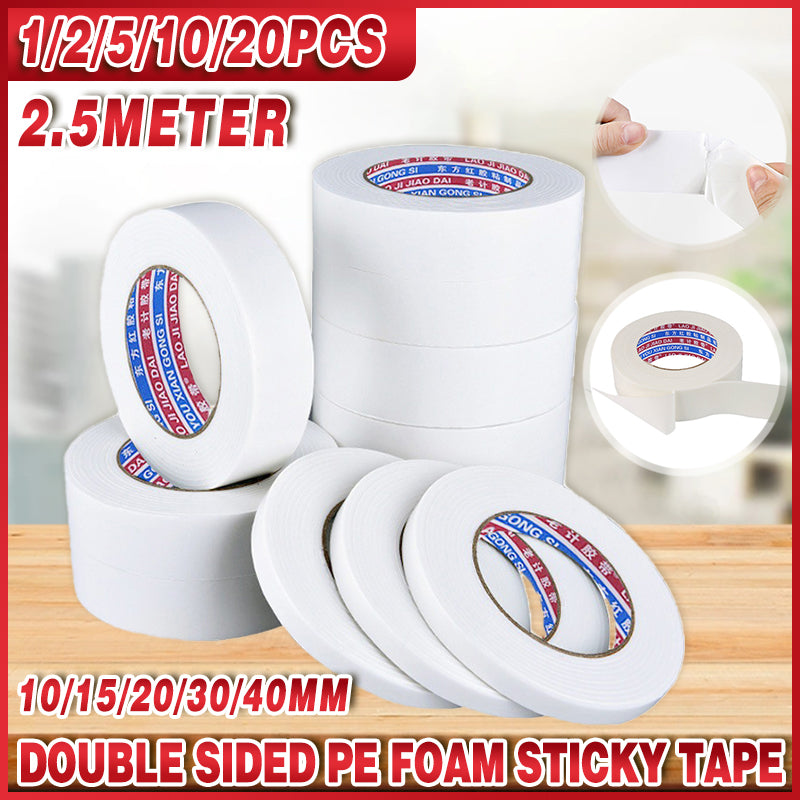 Double-Sided PE Foam Mounting Tape 2.5m White 2.5mm