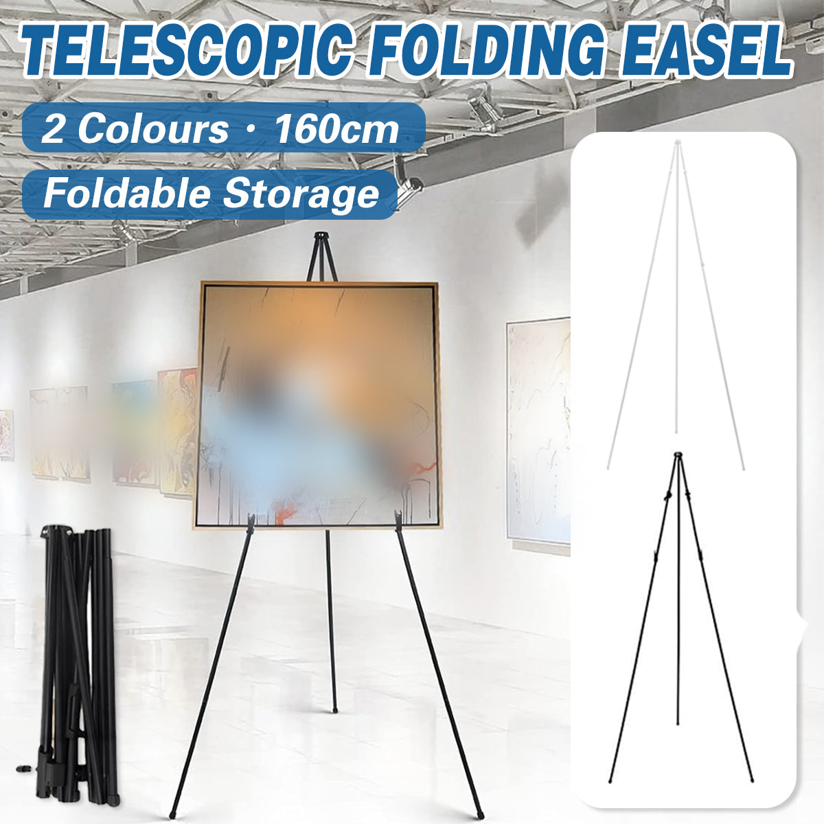 Adjustable Folding Metal Tripod Easel High Stability Stand