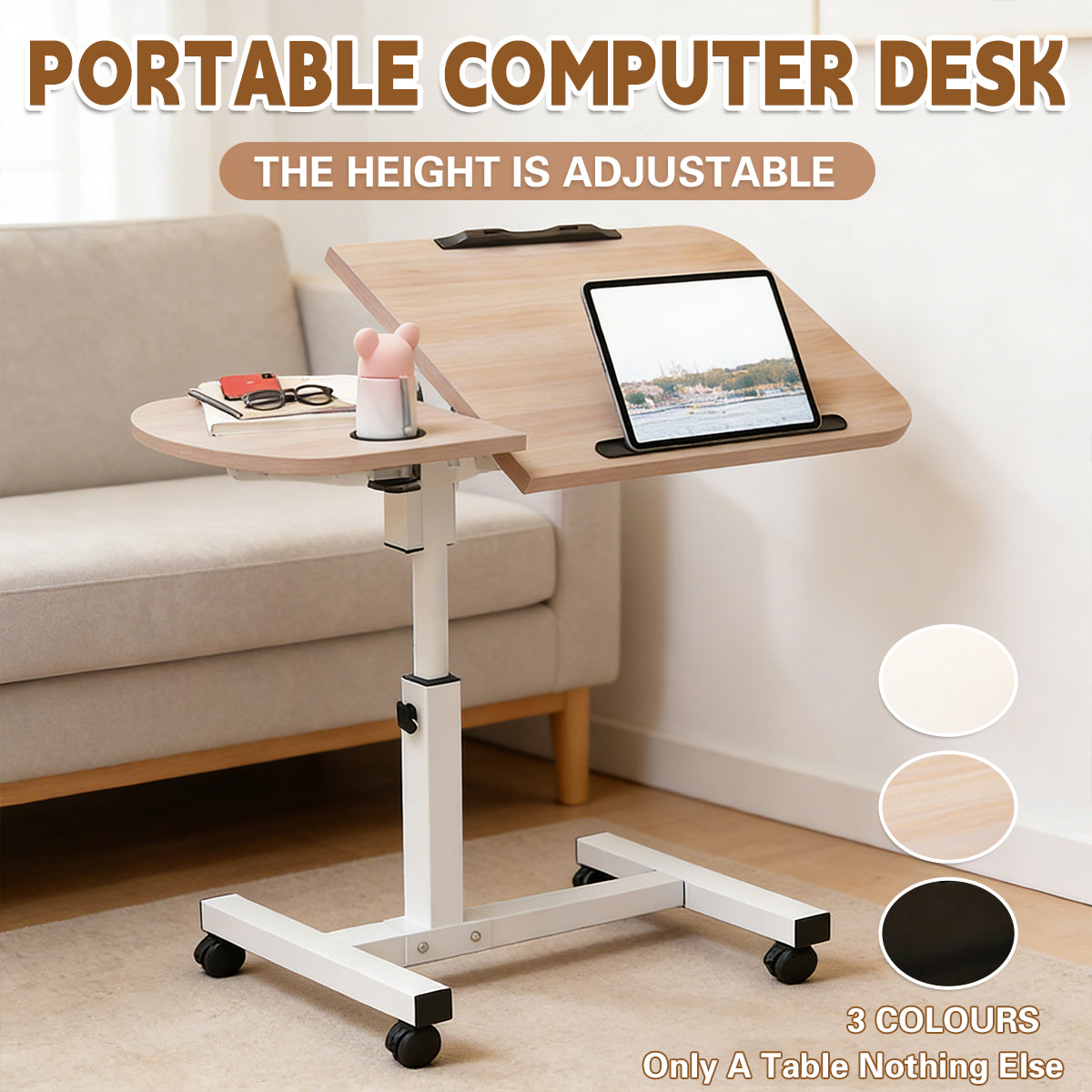 Portable Adjustable Laptop Desk Stand Mobile Table