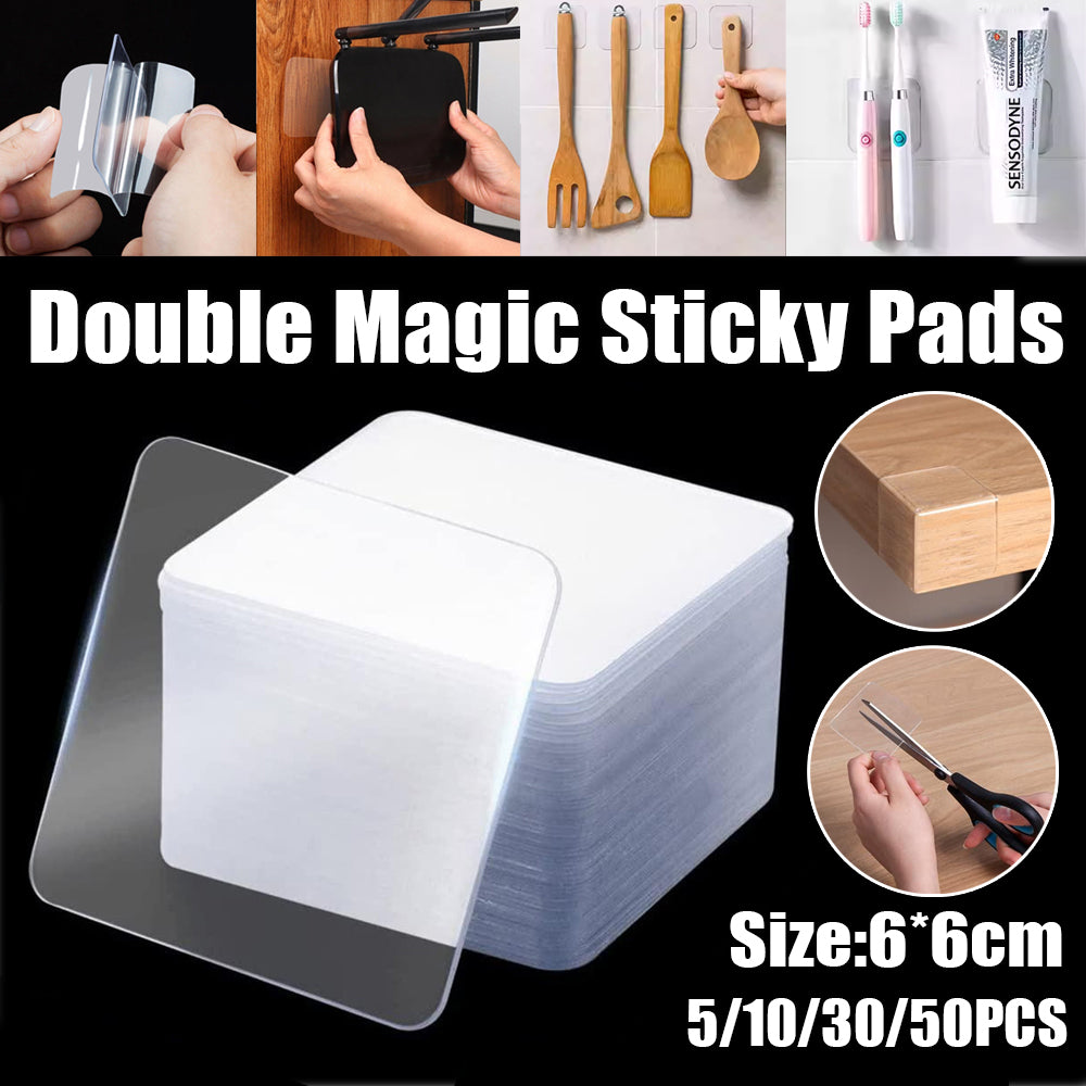 Nano Double-Sided Clear Gel Tape 6×6cm Reusable Traceless Adhesive Pad