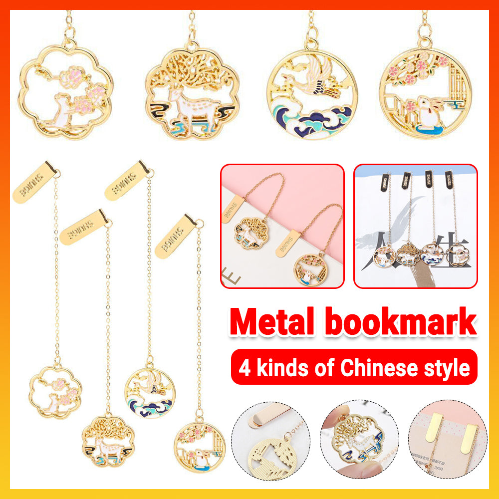 Metal Rabbit Bookmark with Tassel Pendant Retro Clip