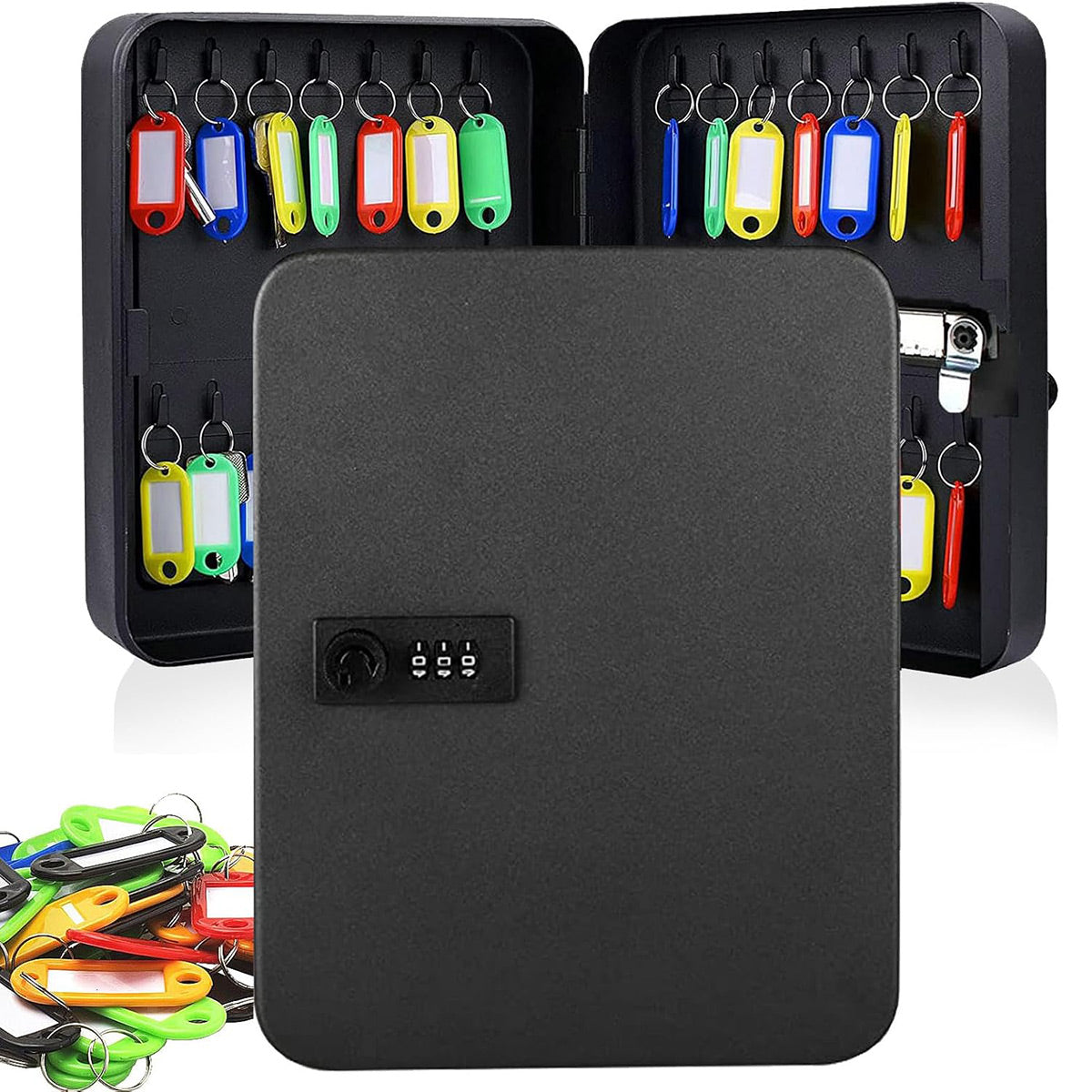Wall-Mounted Key Box 3-Digit Password Lock 28 Keys