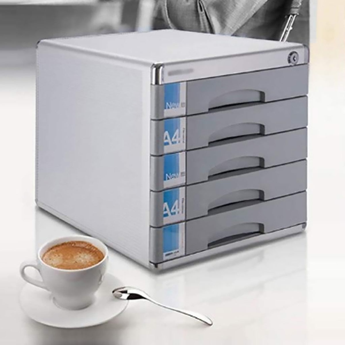 5-Tier Lockable A4 Desktop File Cabinet