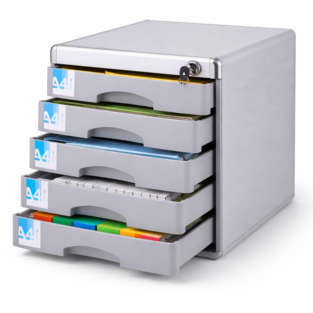 5-Tier Lockable A4 Desktop File Cabinet