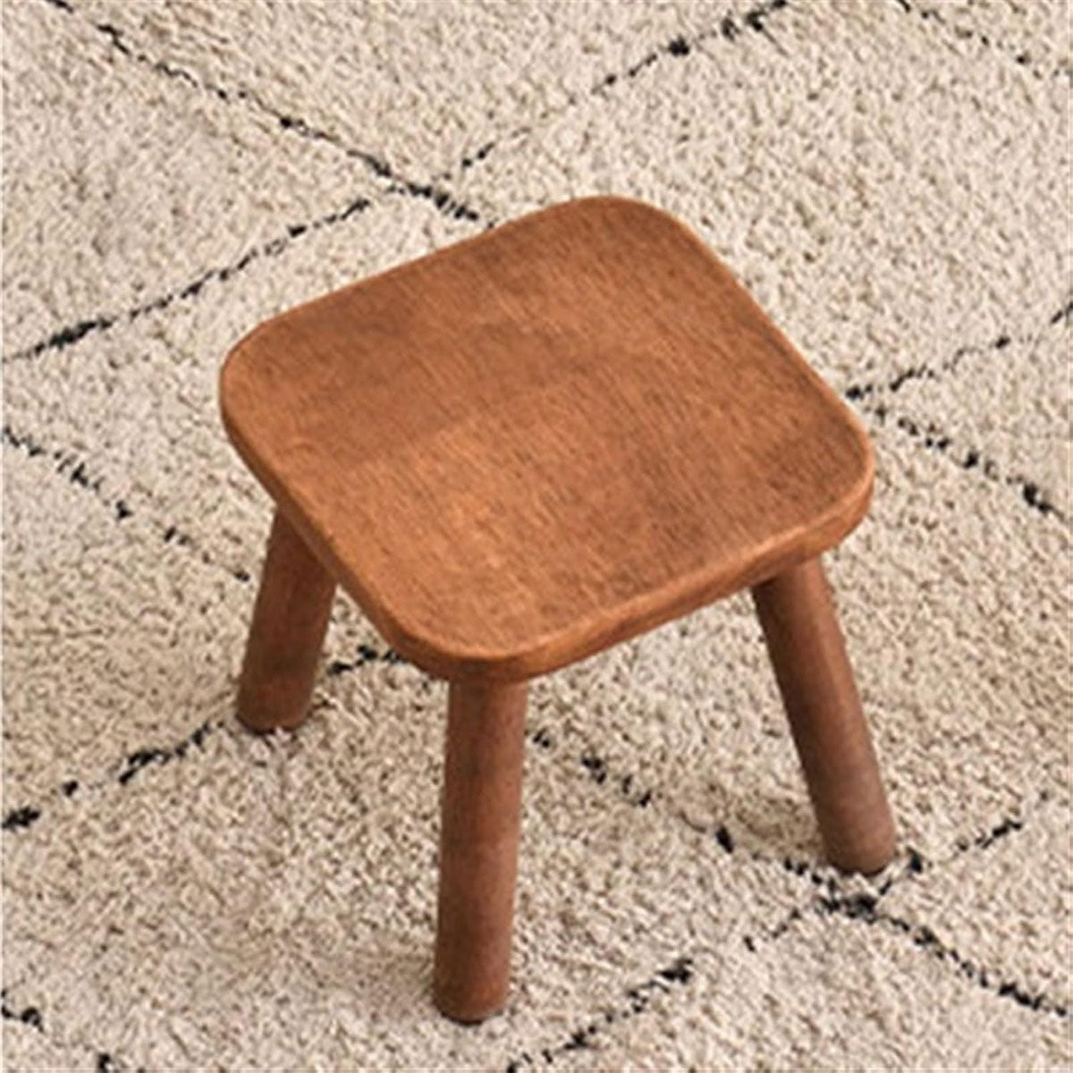 Solid Wood Short Stool for Kids Smooth Edges