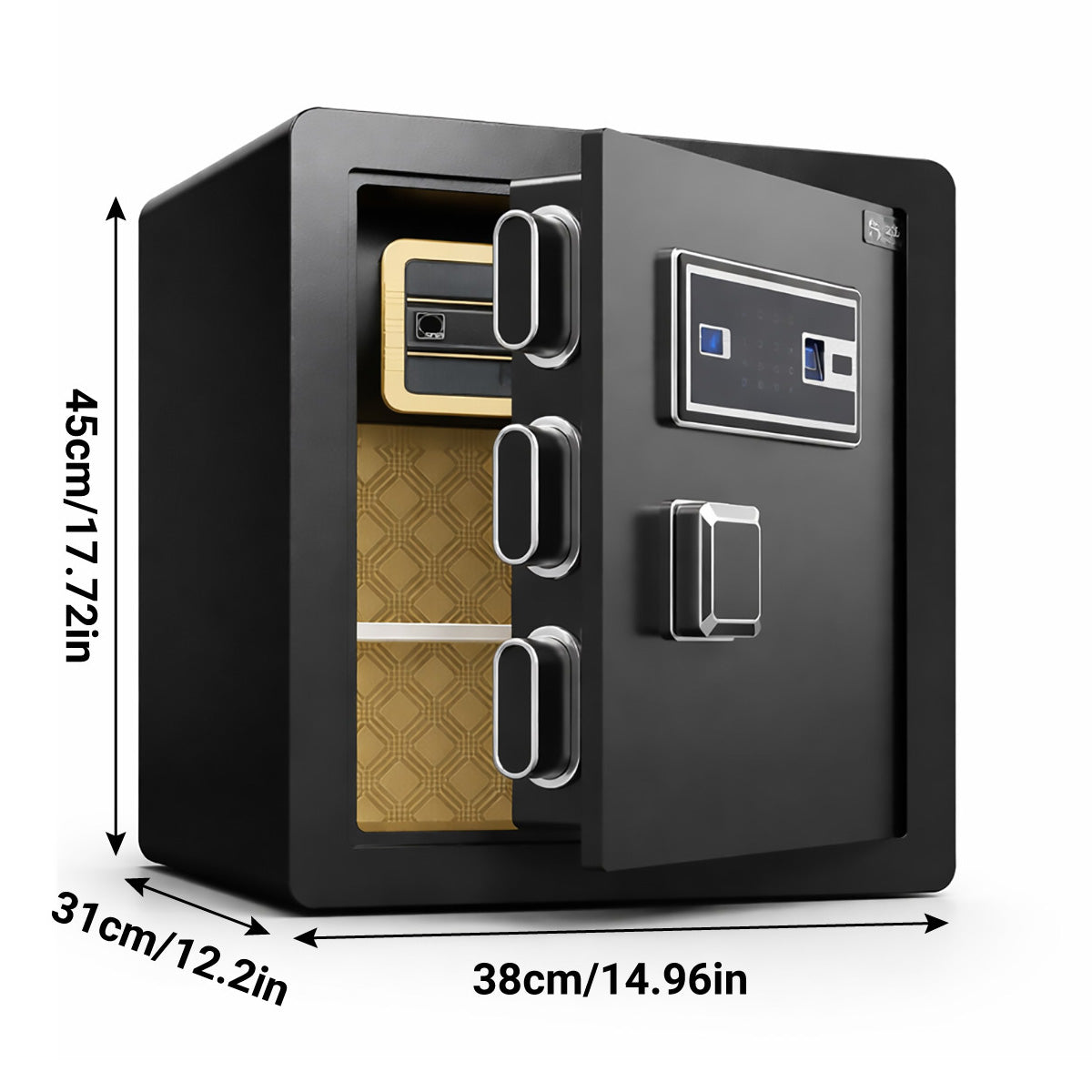 Fingerprint Steel Safe Box Passcode and Key Access
