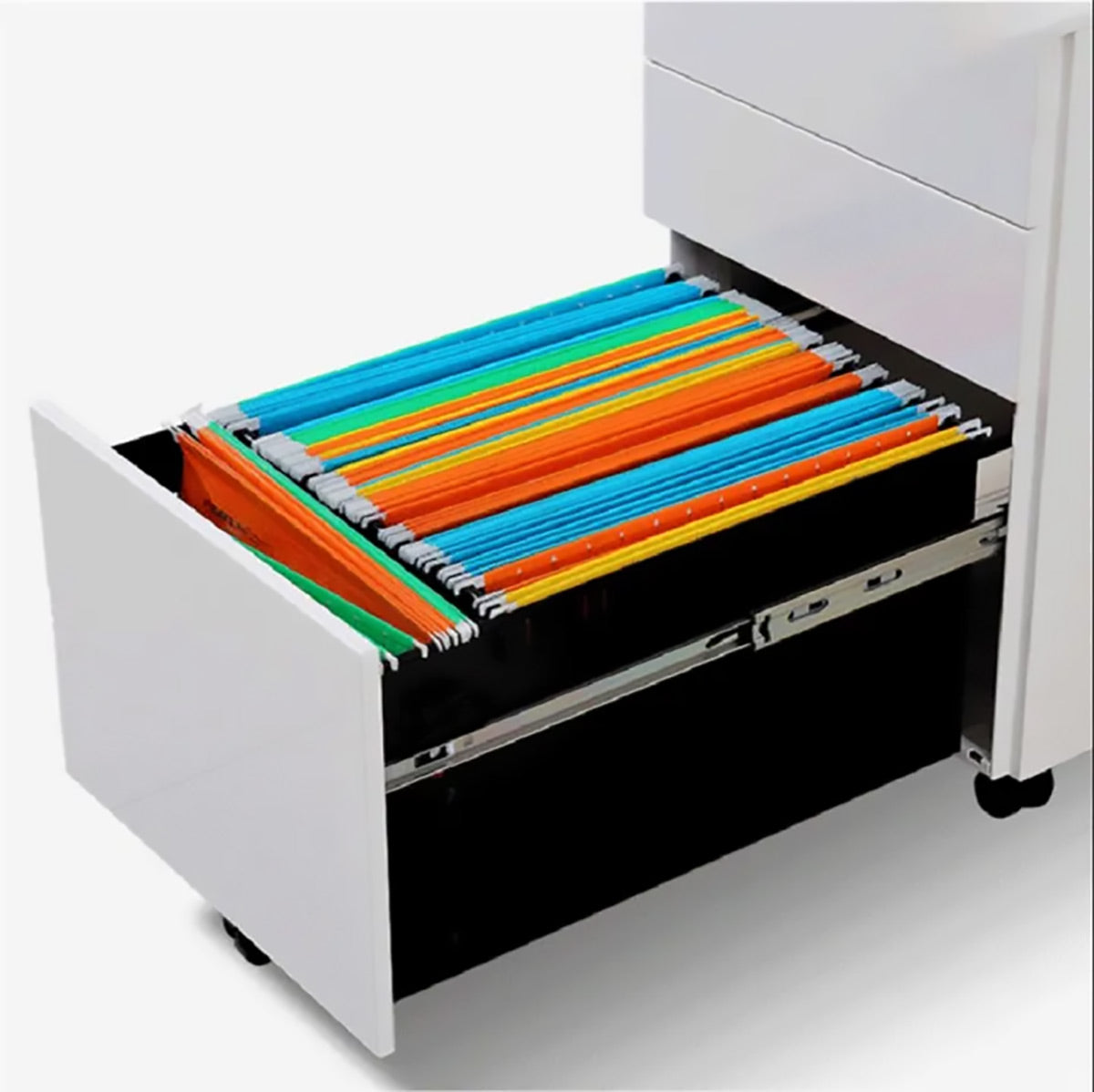 3-Tier Under Desk Storage Cabinet Lockable Drawer