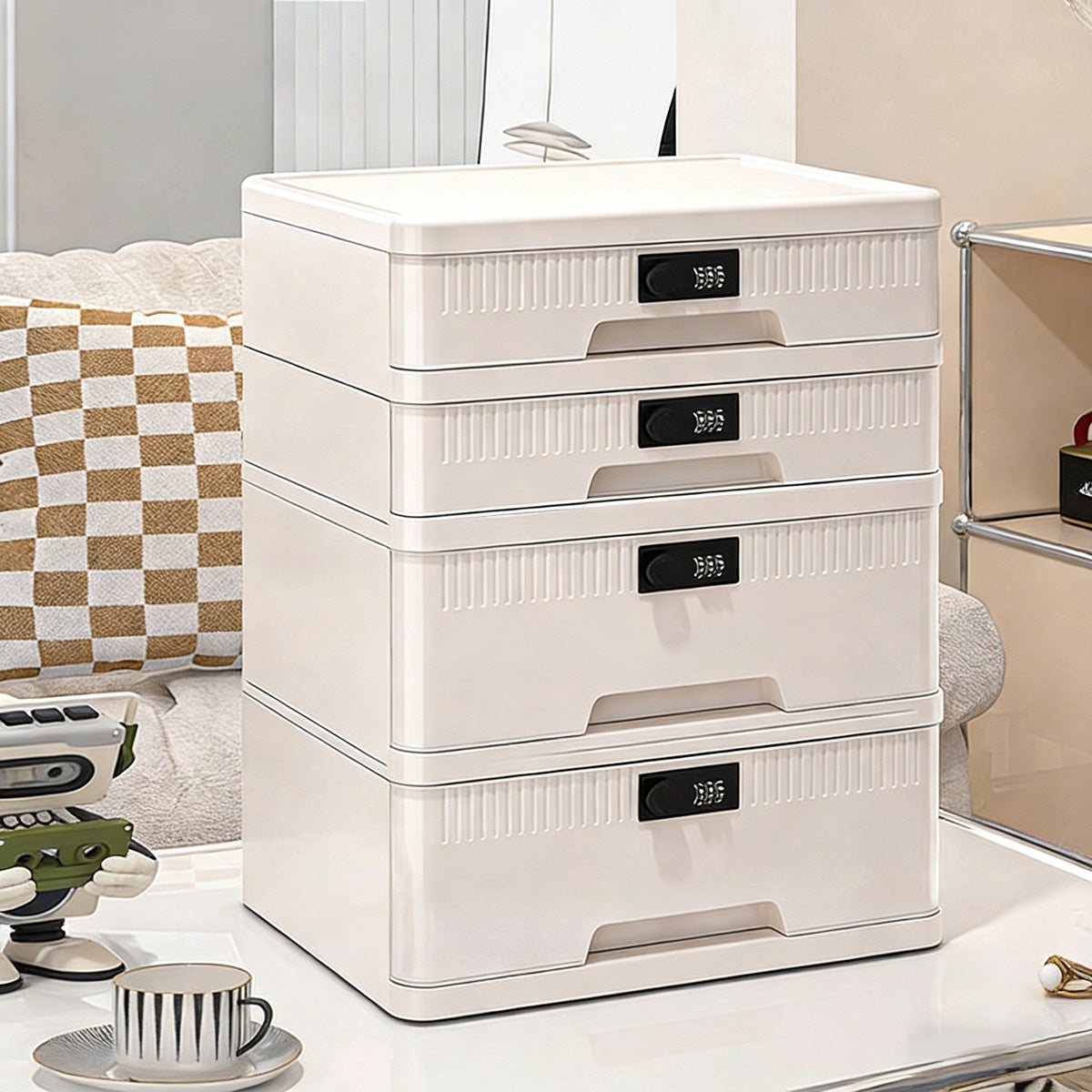 4-Tier Password Lock Storage Cabinet Digital Code