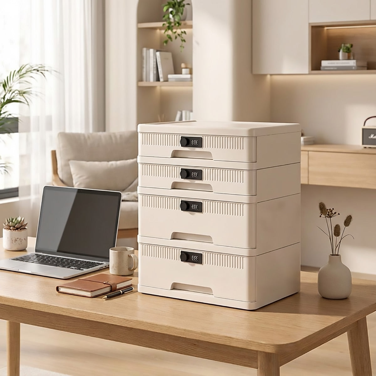 4-Tier Password Lock Storage Cabinet Digital Code