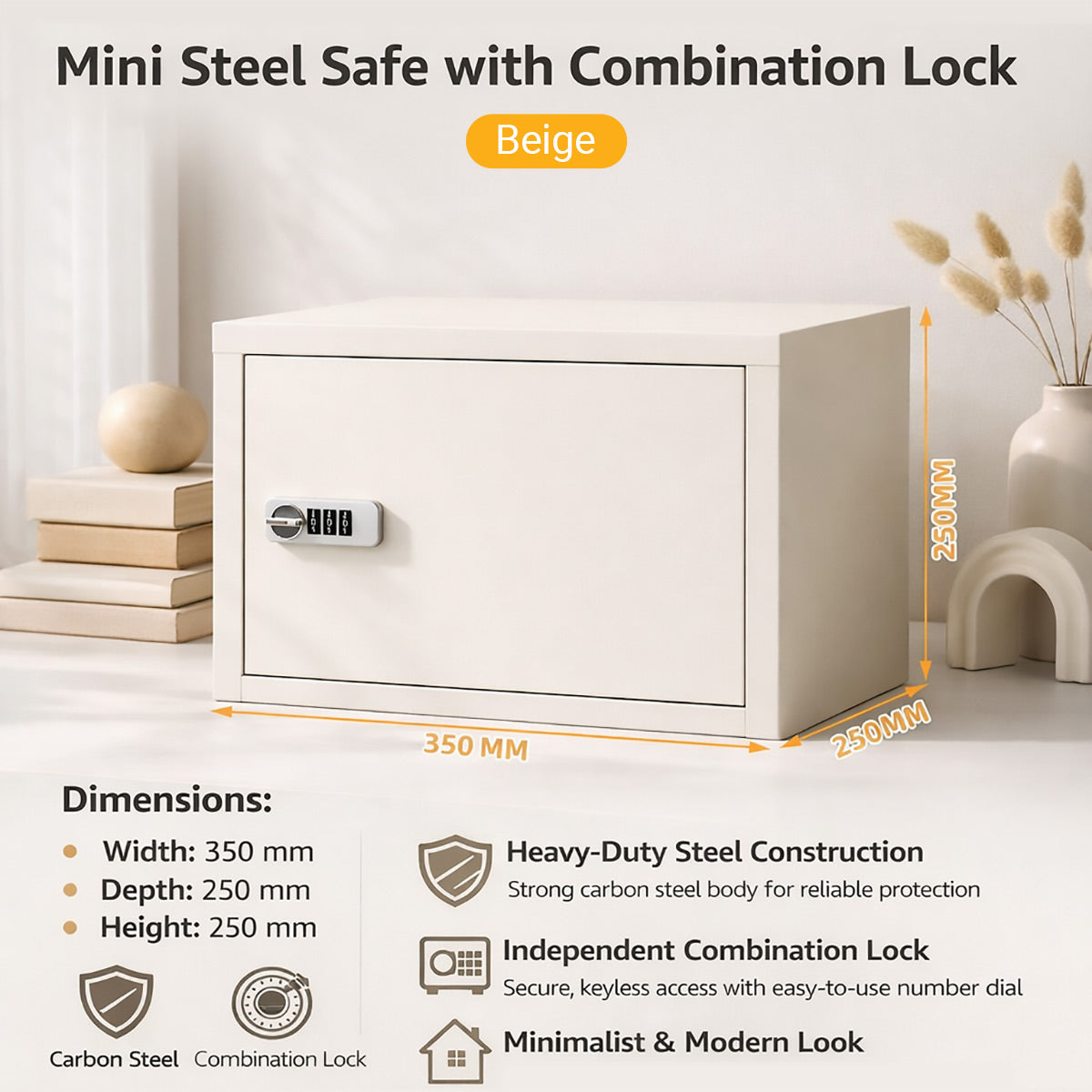 Desktop Lockable Cabinet with Combination Code Lock