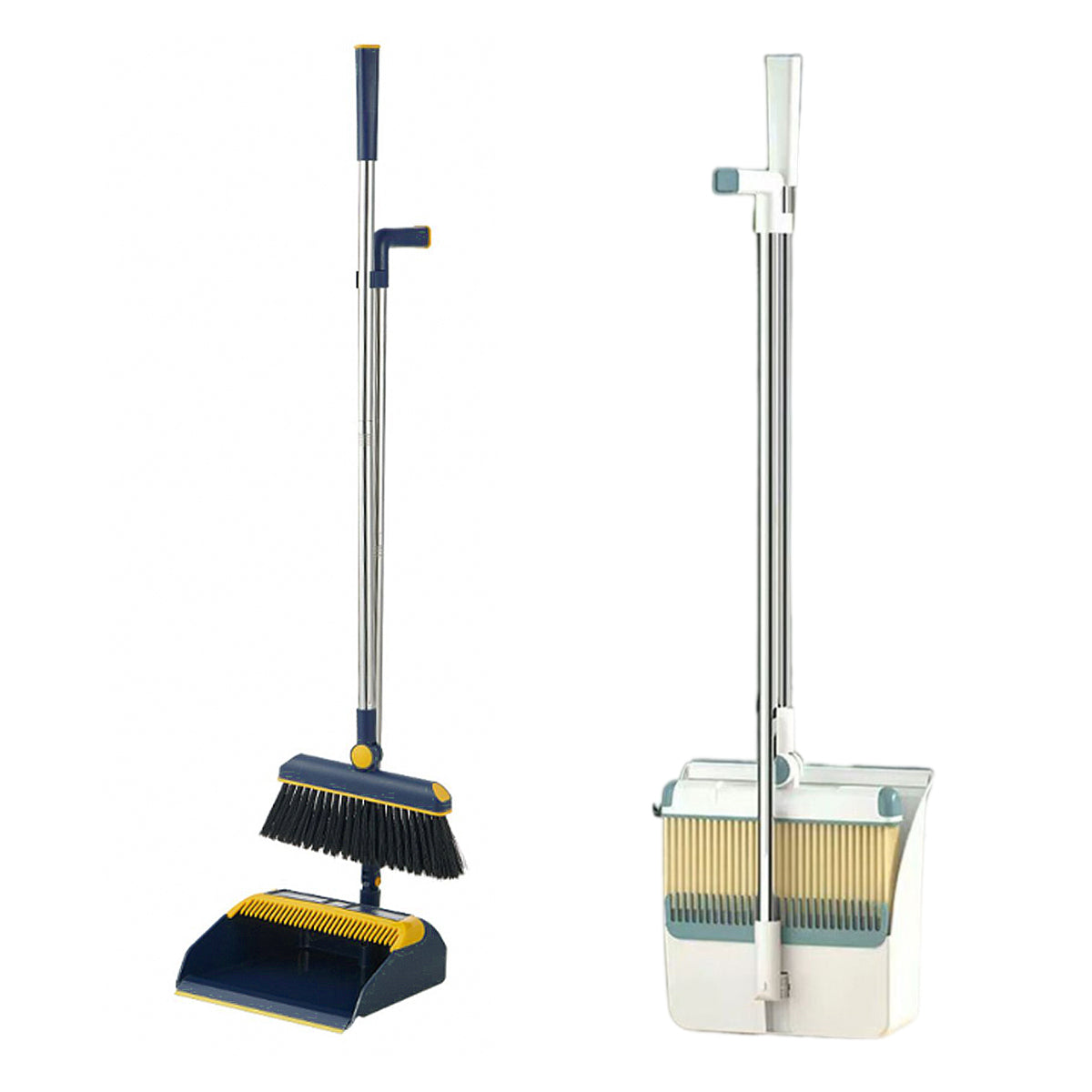 Folding Broom and Dustpan Set Rotating Head Comb