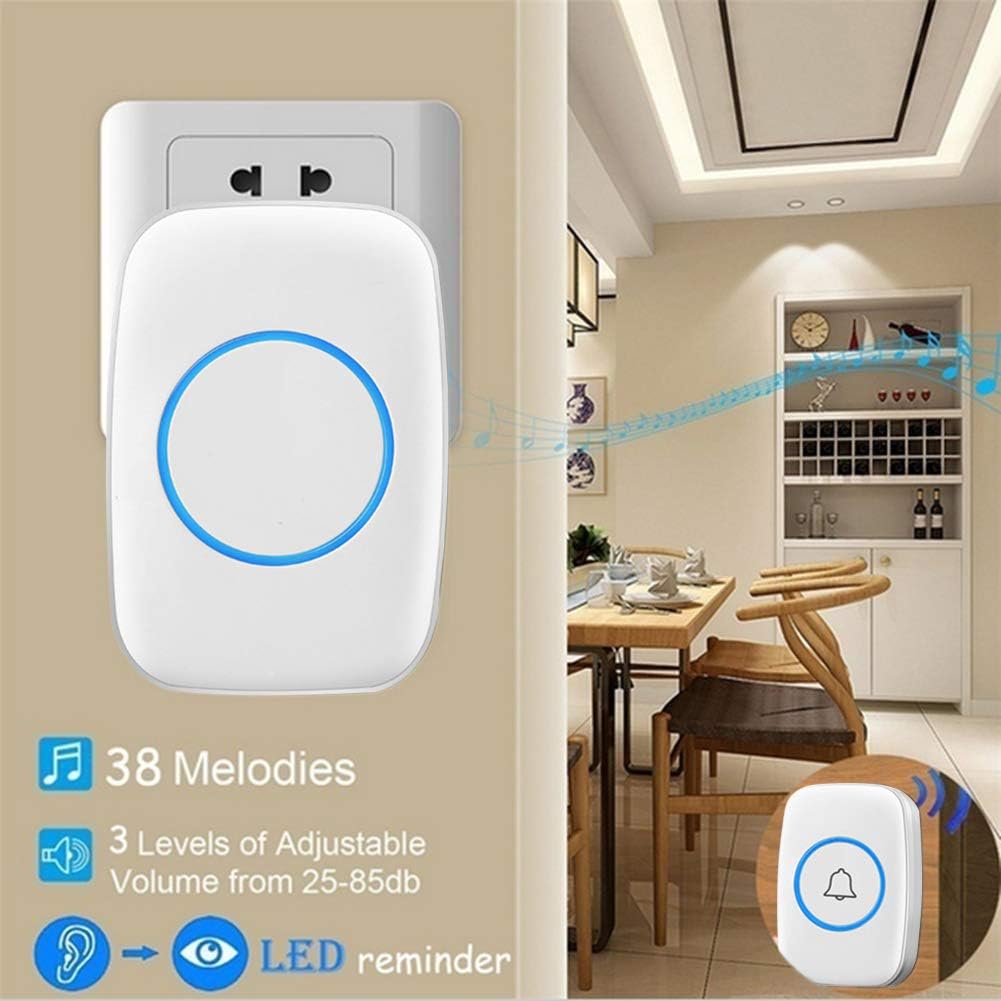 Wireless Doorbell Kit Waterproof with 38 Melodies