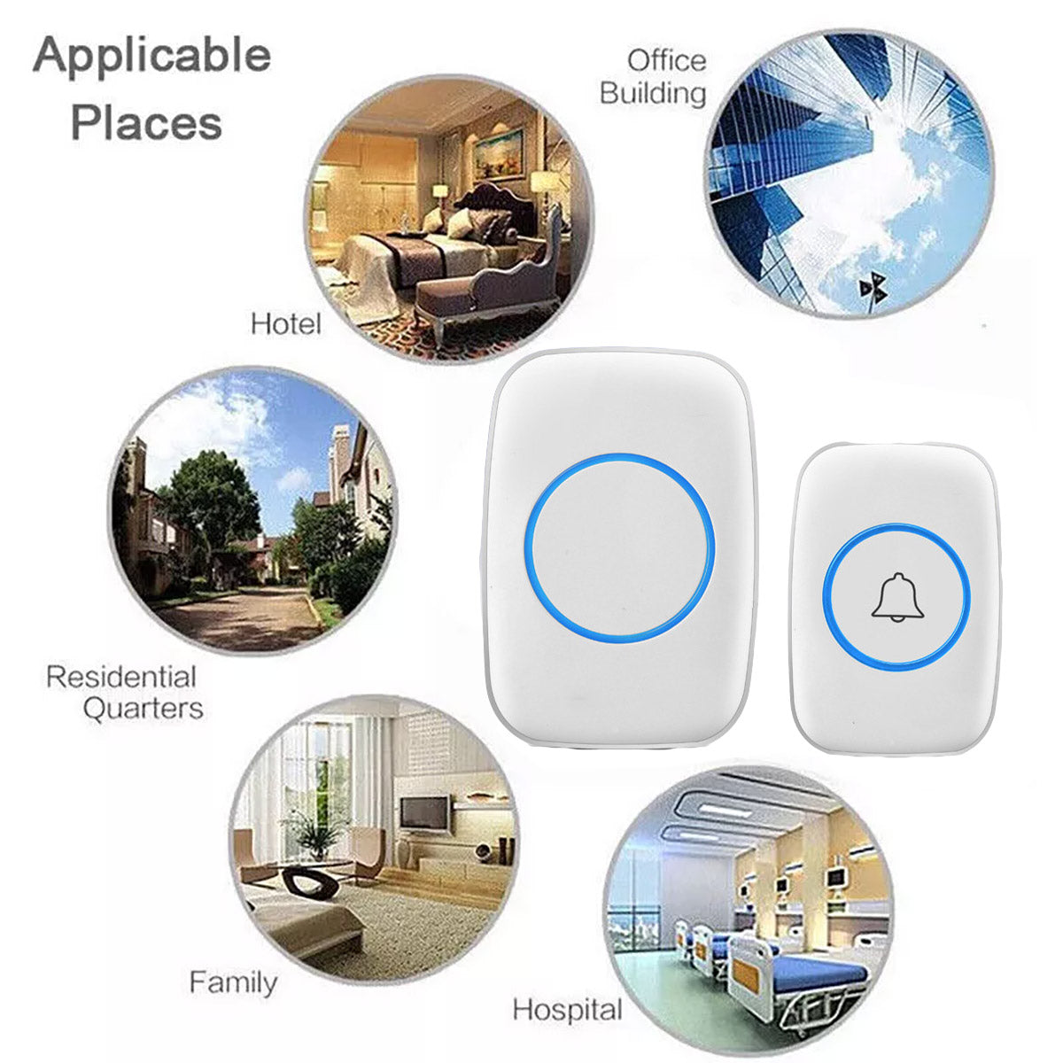 Wireless Doorbell Kit Waterproof with 38 Melodies