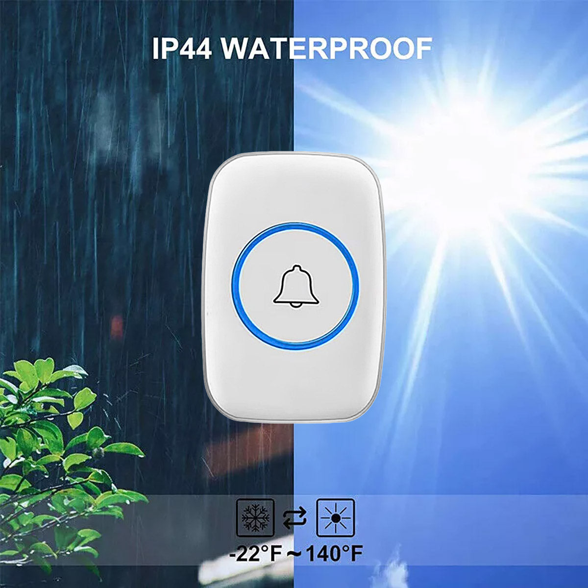 Wireless Doorbell Kit Waterproof with 38 Melodies