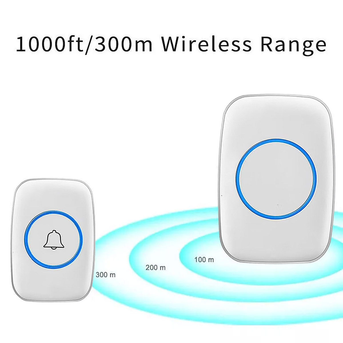 Wireless Doorbell Kit Waterproof with 38 Melodies