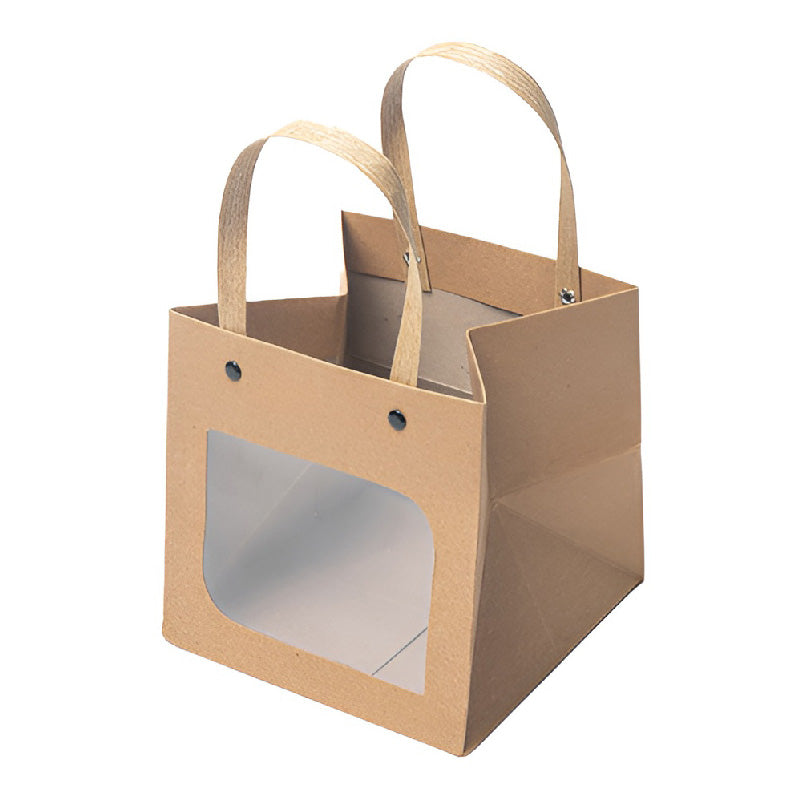 25pcs Square Kraft Paper Gift Bags in 3 Sizes
