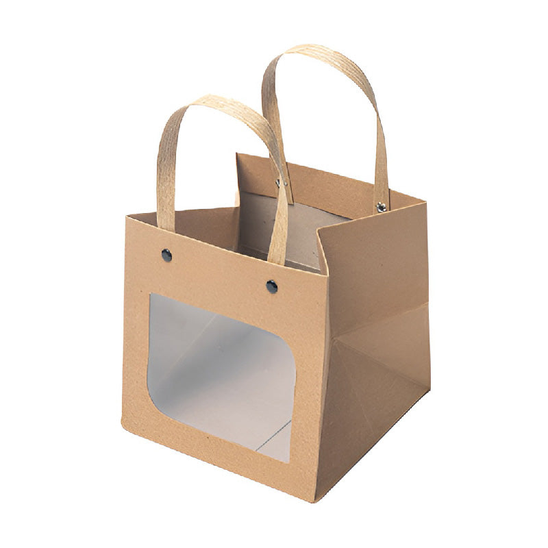 25pcs Square Kraft Paper Gift Bags in 3 Sizes