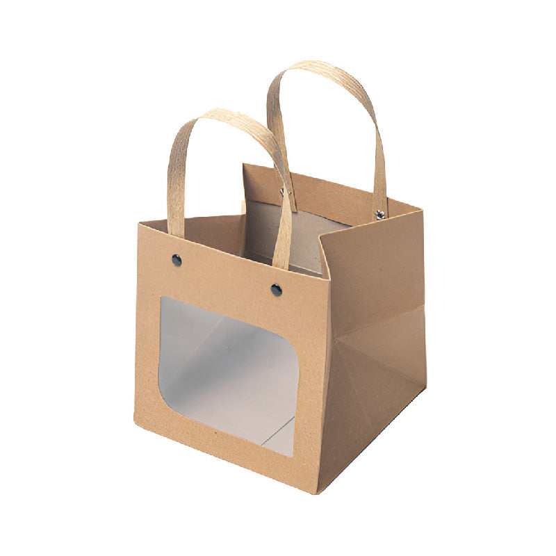 25pcs Square Kraft Paper Gift Bags in 3 Sizes