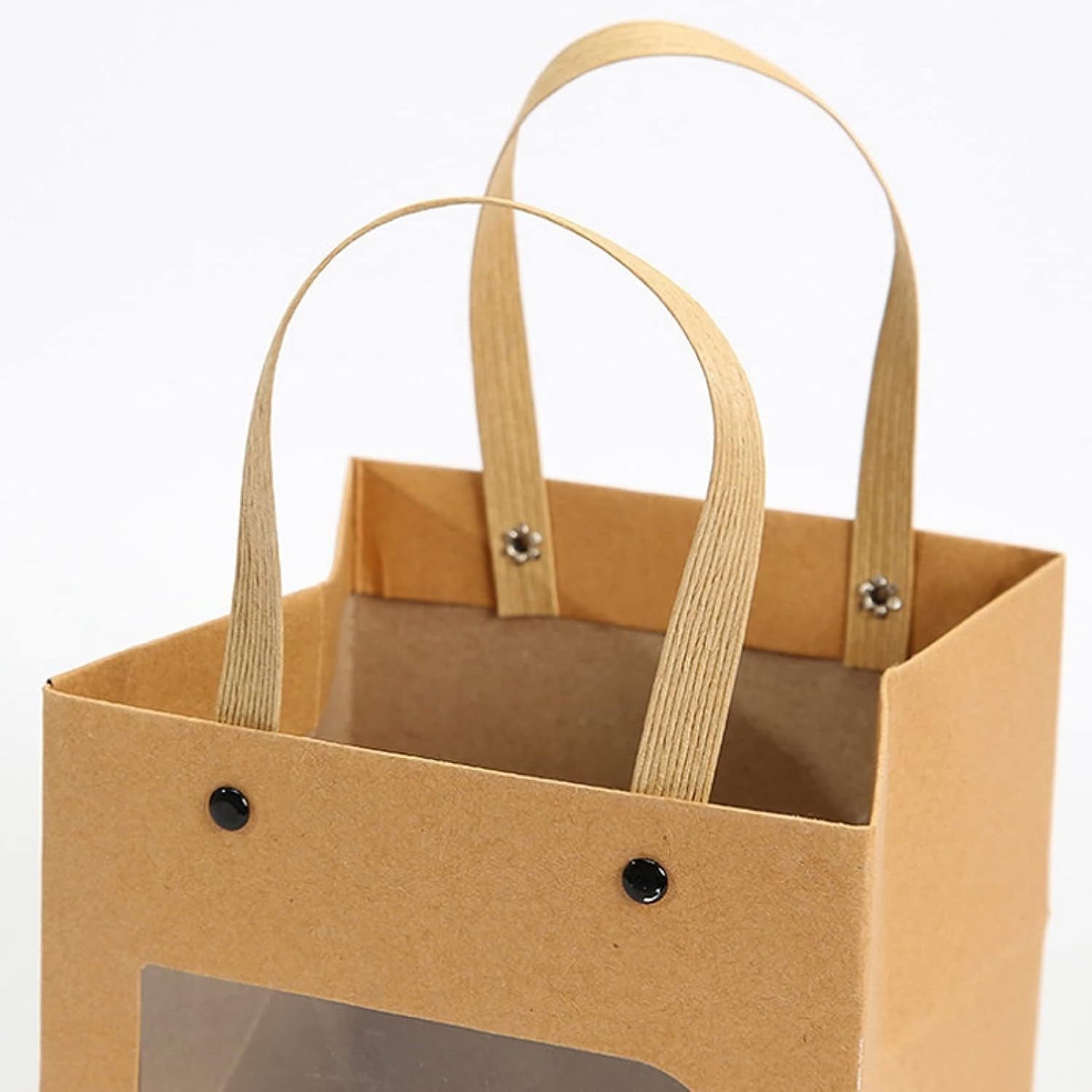 25pcs Square Kraft Paper Gift Bags in 3 Sizes