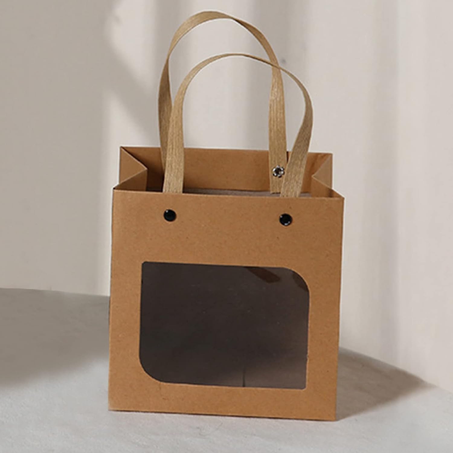 25pcs Square Kraft Paper Gift Bags in 3 Sizes