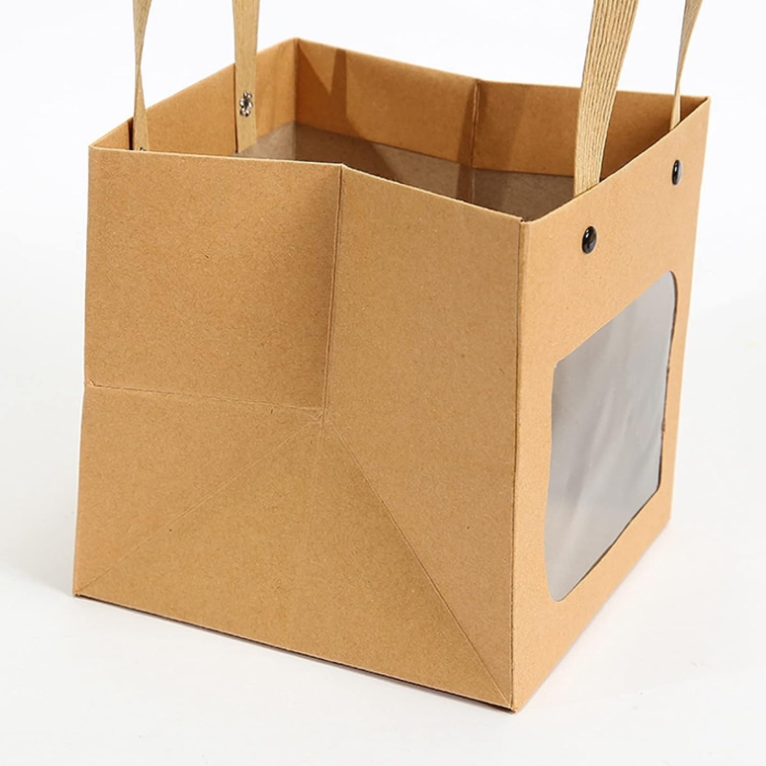 25pcs Square Kraft Paper Gift Bags in 3 Sizes