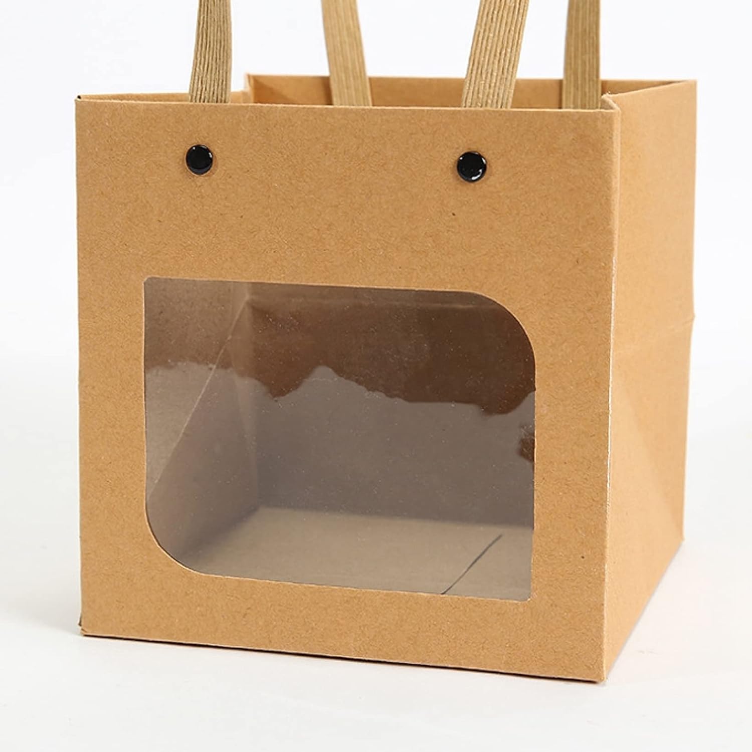 25pcs Square Kraft Paper Gift Bags in 3 Sizes