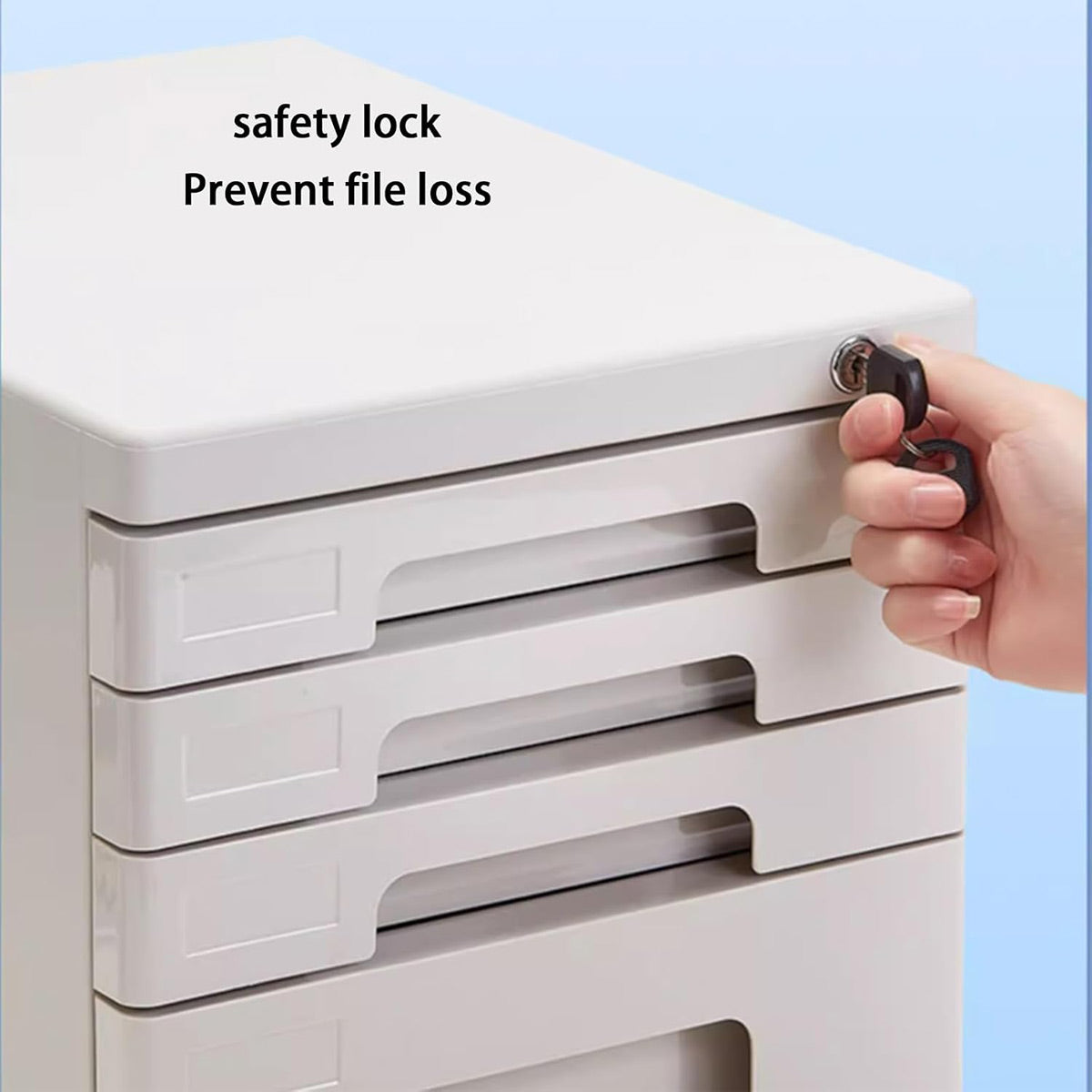4-Tier Slim Filing Cabinet for Desktop A4 Letter Storage