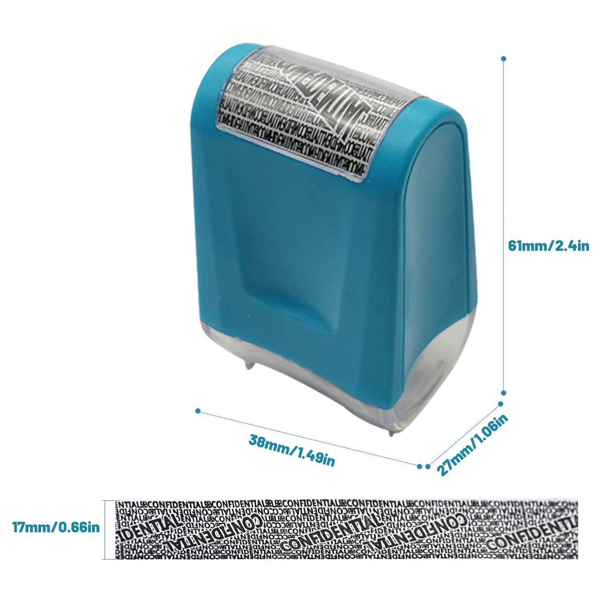 Privacy Stamp Roller with Refillable Ink for Data Protection