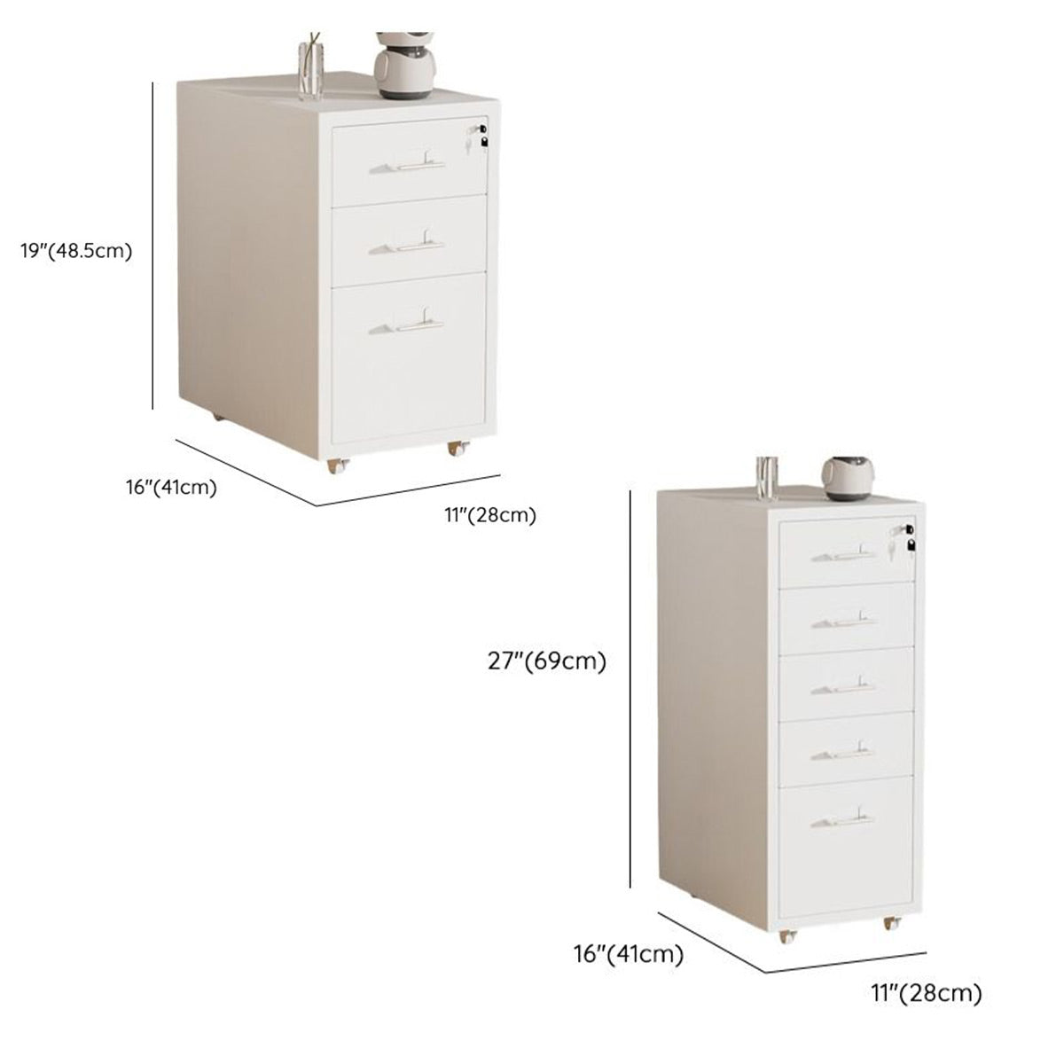 Lockable Mobile File Cabinet Steel for Home Office