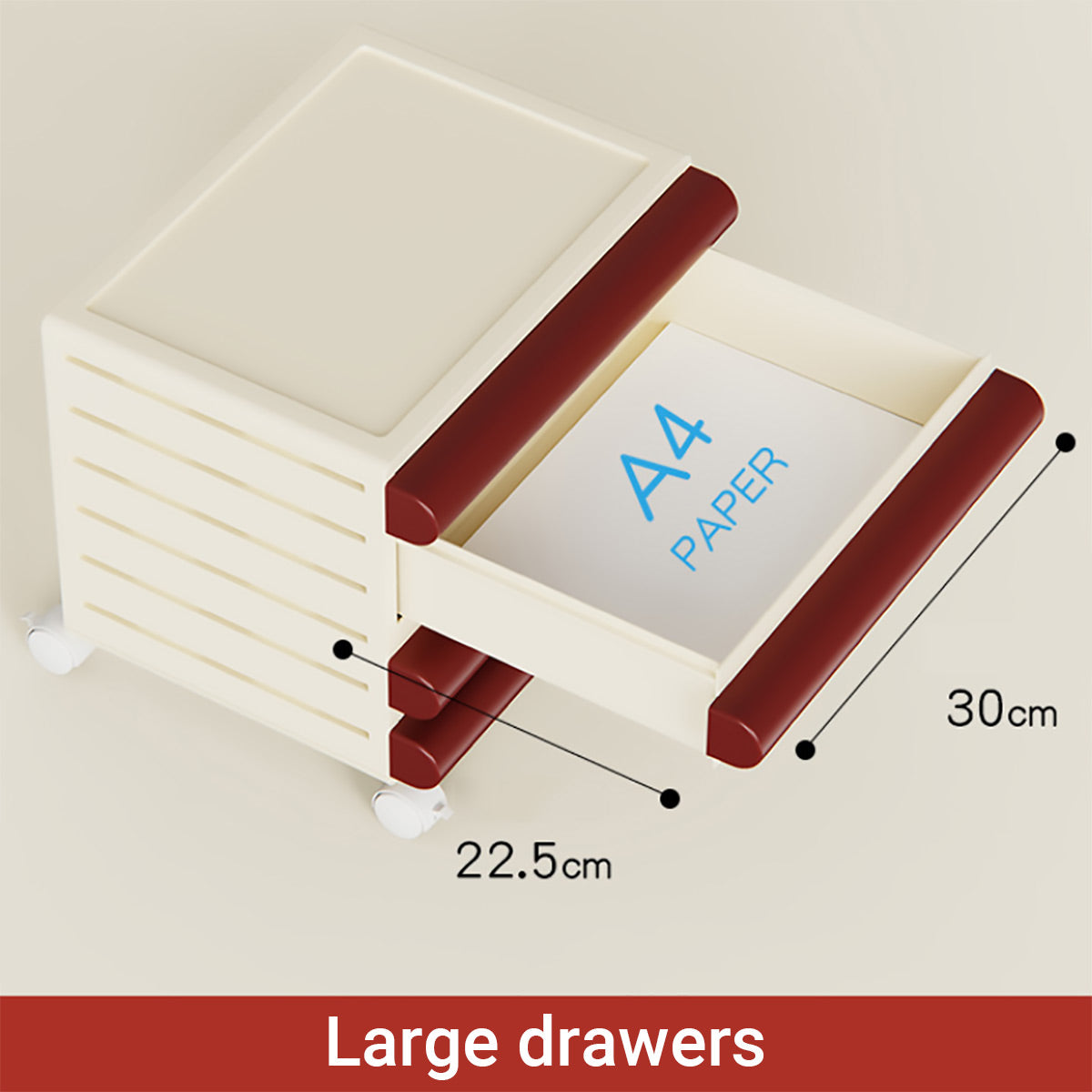 8-Tier Portable File Cabinet with Wheels for A4