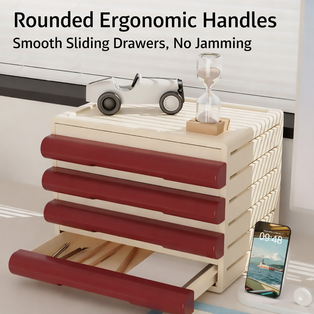 8-Tier Portable File Cabinet with Wheels for A4
